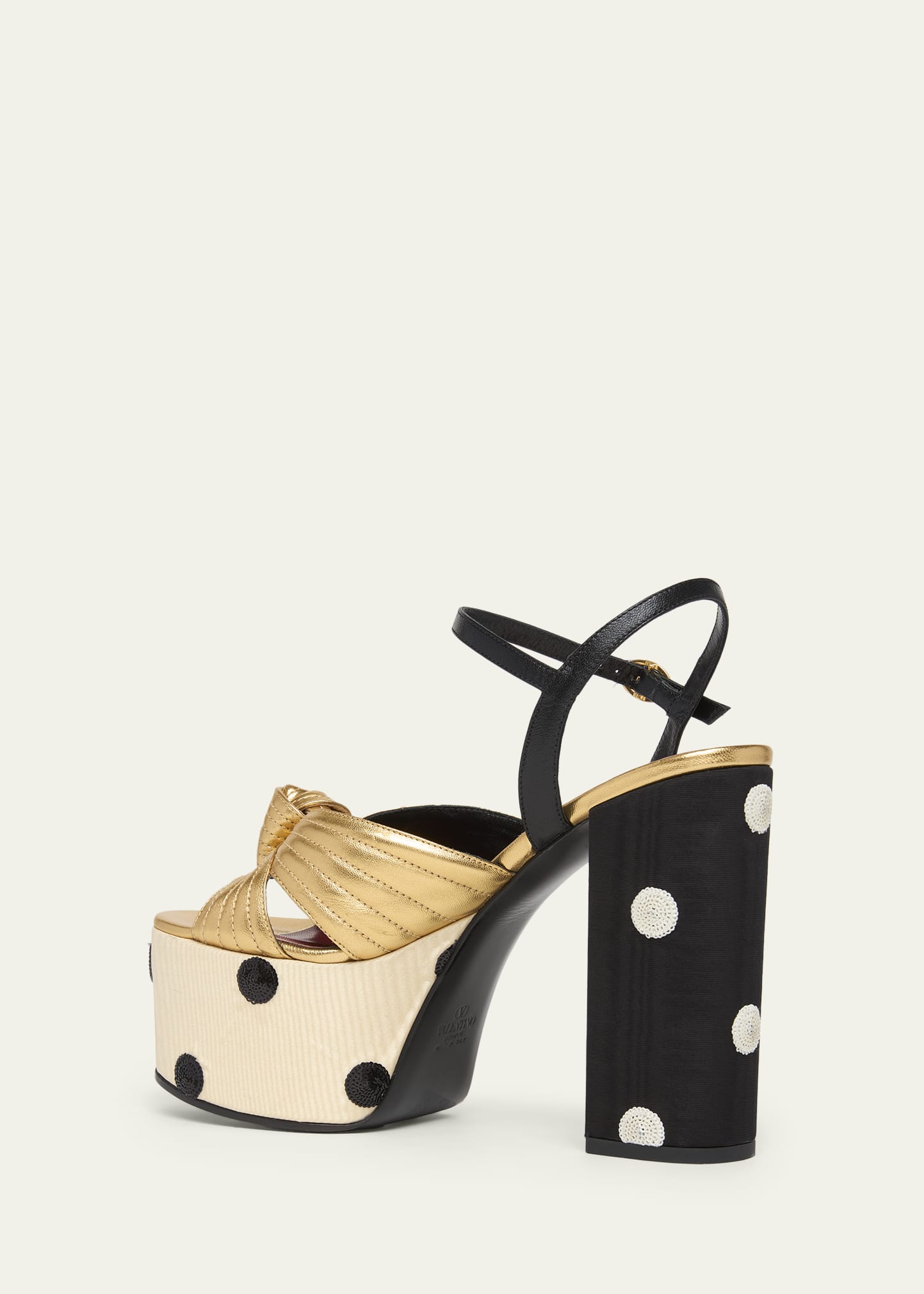 Valentino Garavani 125mm VLogo Crasher Sequined Polka Dot Leather