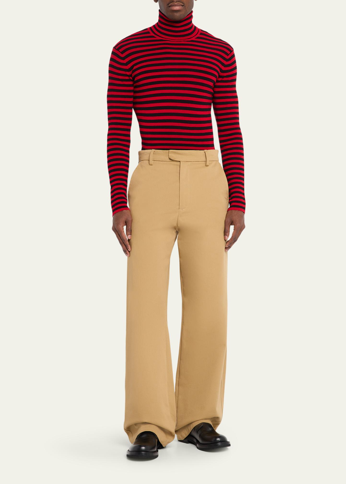 Valentino Garavani Men's Long-Sleeve Stripe Turtleneck T-Shirt