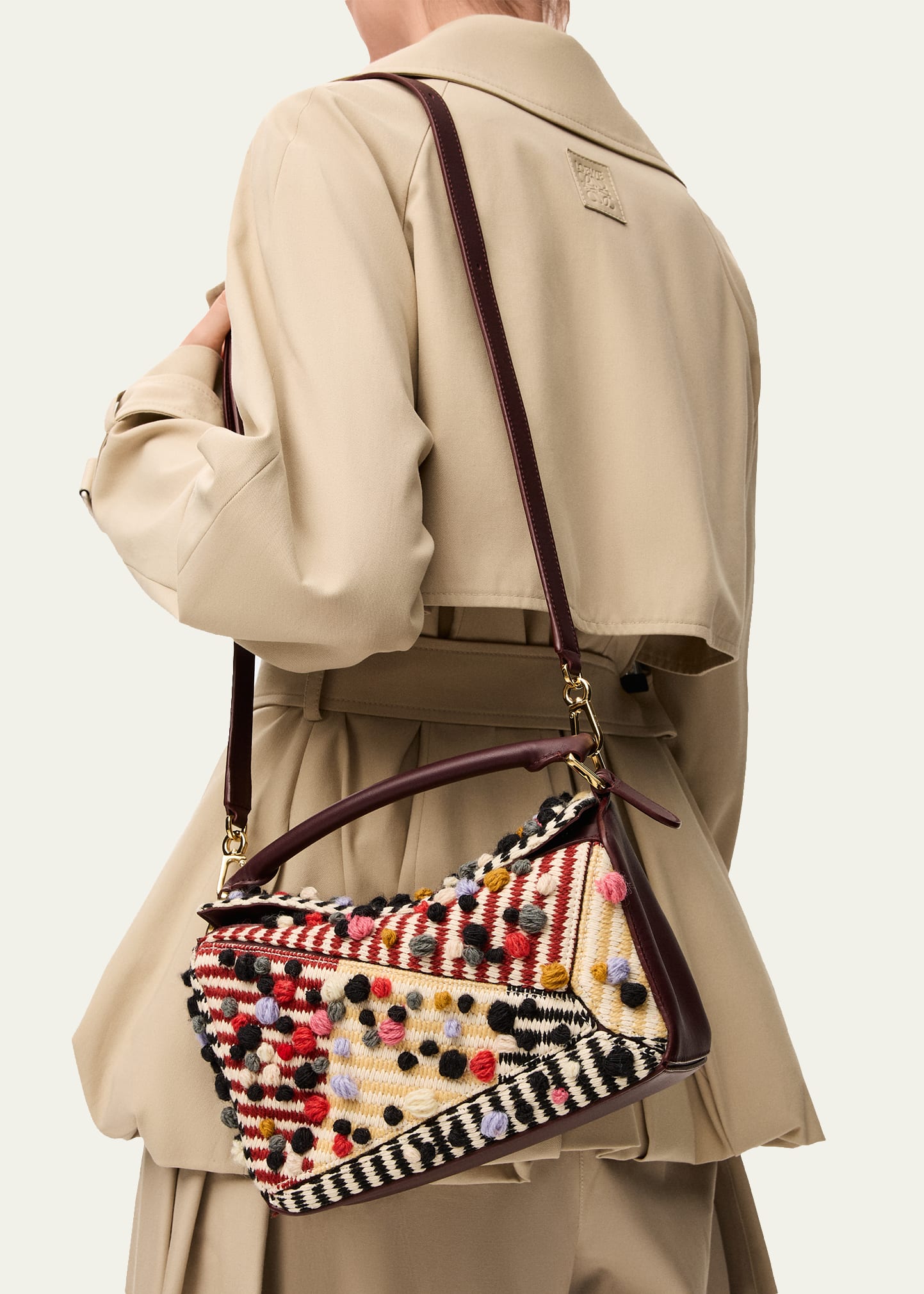 Loewe x Albers Puzzle Small Dot Shoulder Bag in Wool Textile