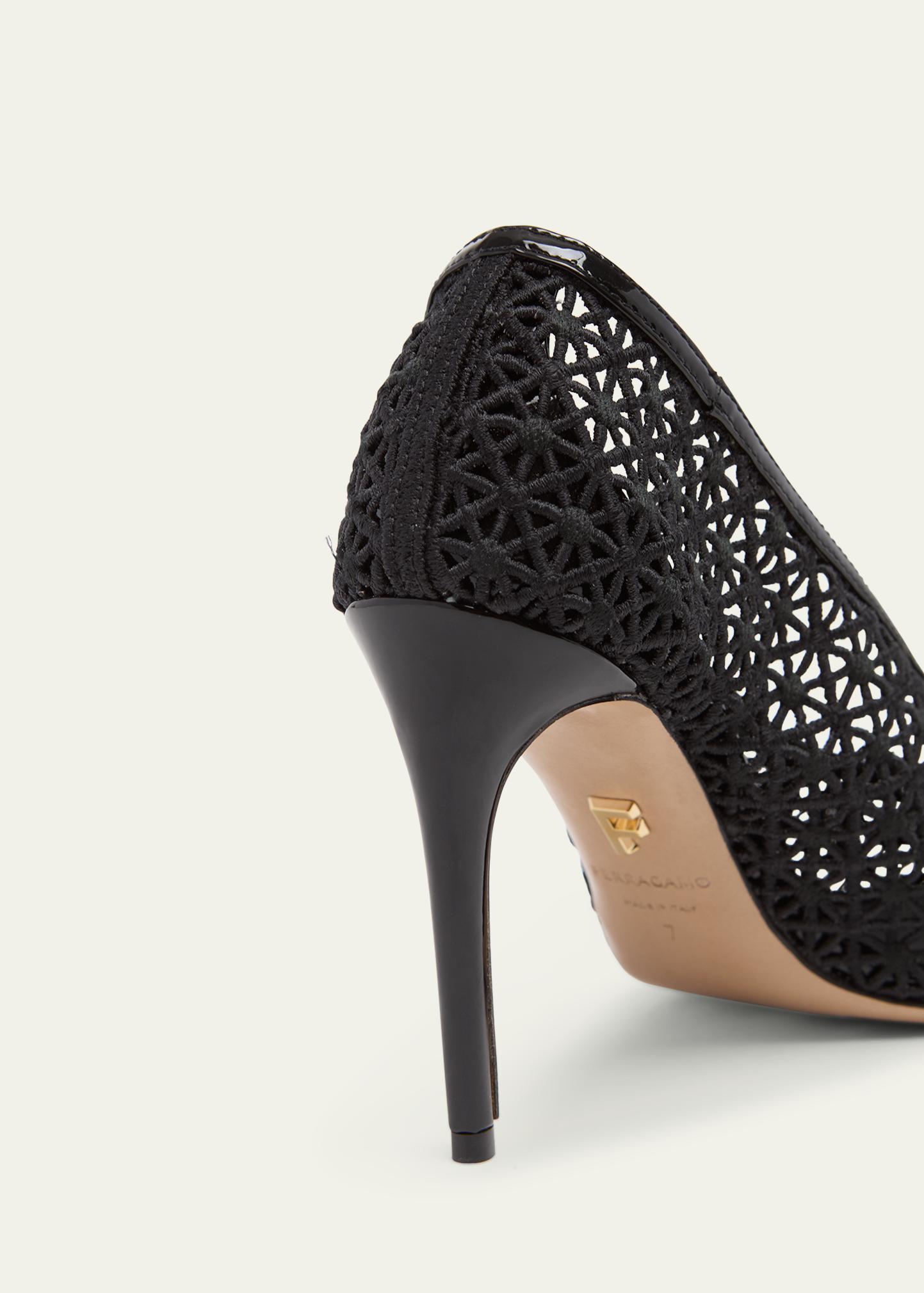 FERRAGAMO 95mm Sol Macrame Pumps - Bergdorf Goodman