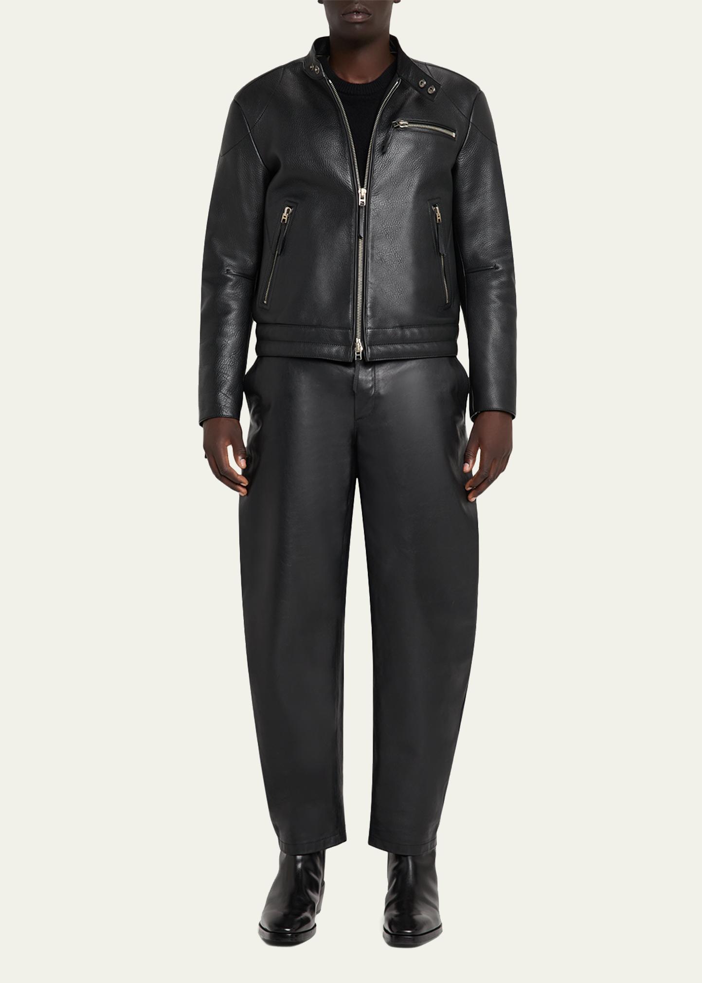 TOM FORD Men's Pebbled Leather Biker Jacket - Bergdorf Goodman