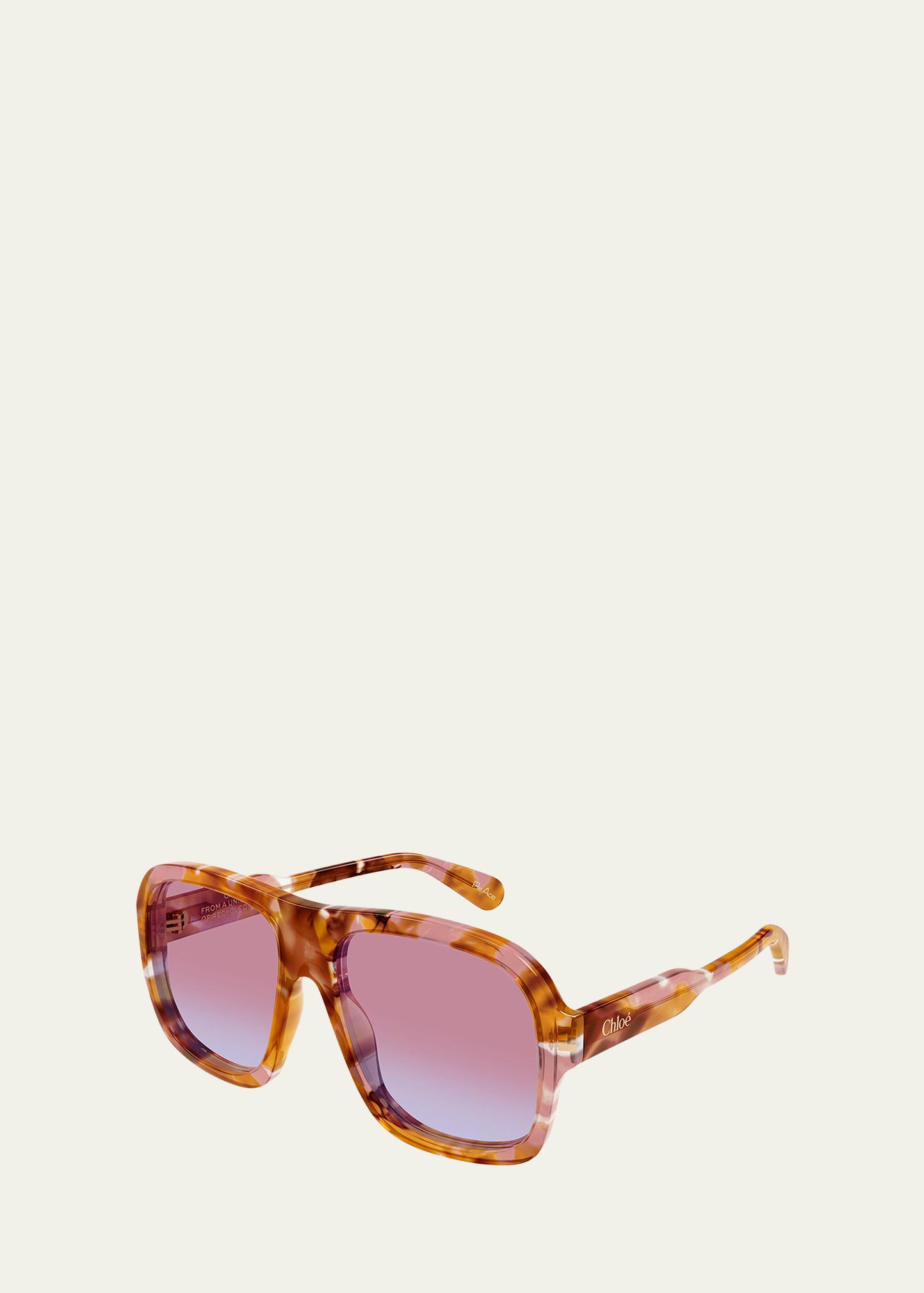 Chloe Gayia 58mm Acetate Semi-Shield Sunglasses - Bergdorf 