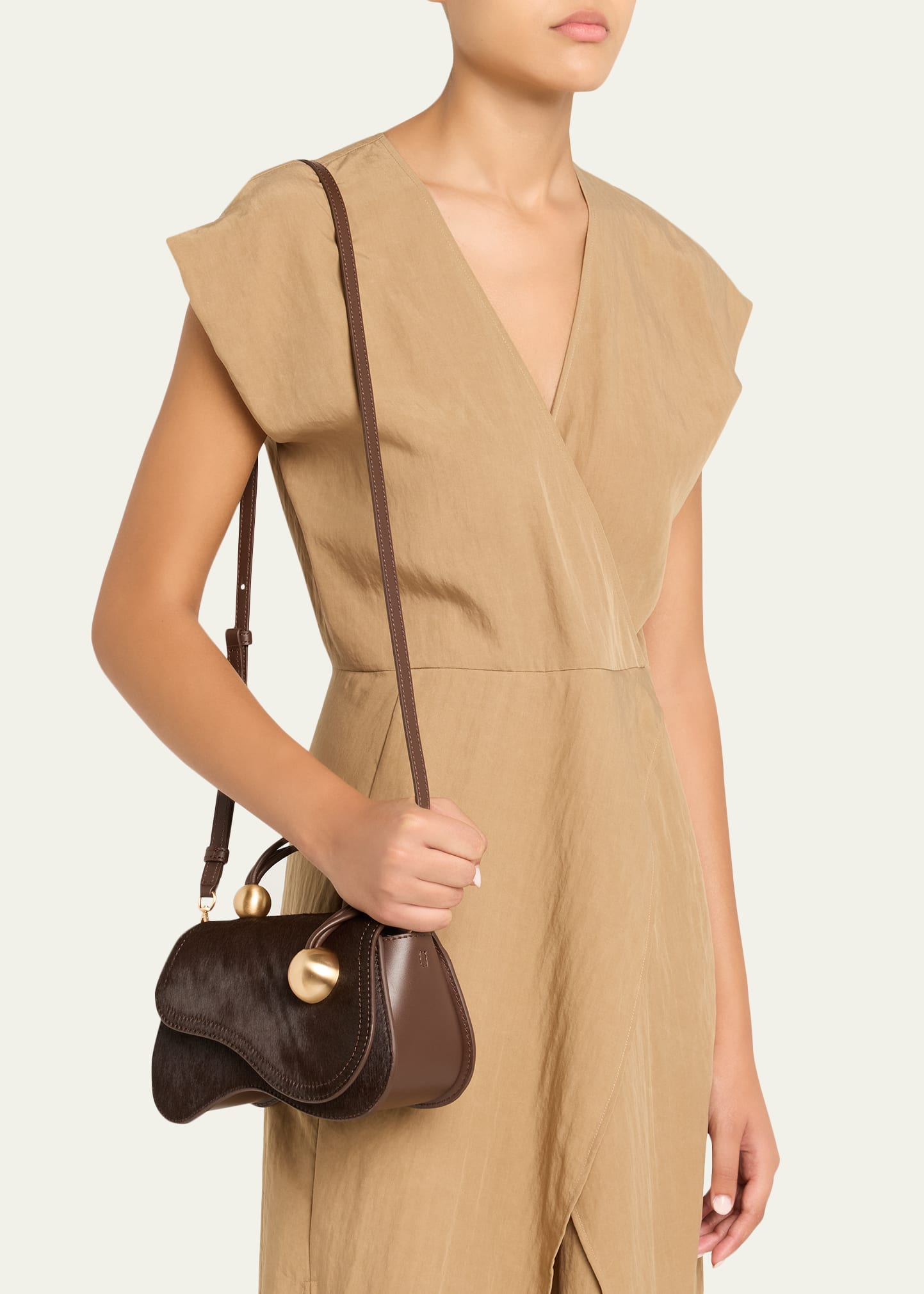 Cult Gaia Kazia Sculptural Calf Hair Top-Handle Bag - Bergdorf Goodman