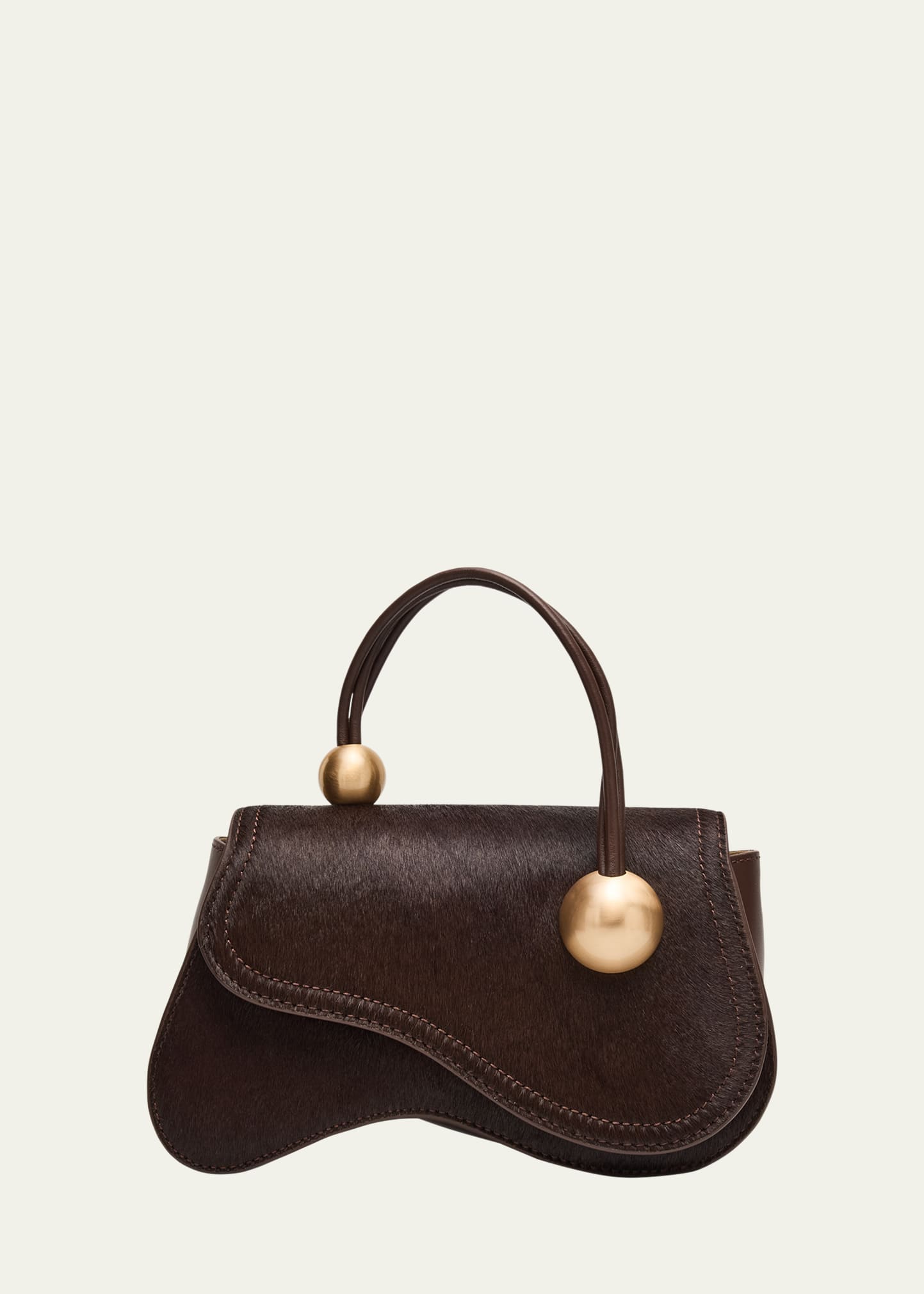 Cult Gaia Kazia Sculptural Calf Hair Top-Handle Bag - Bergdorf Goodman