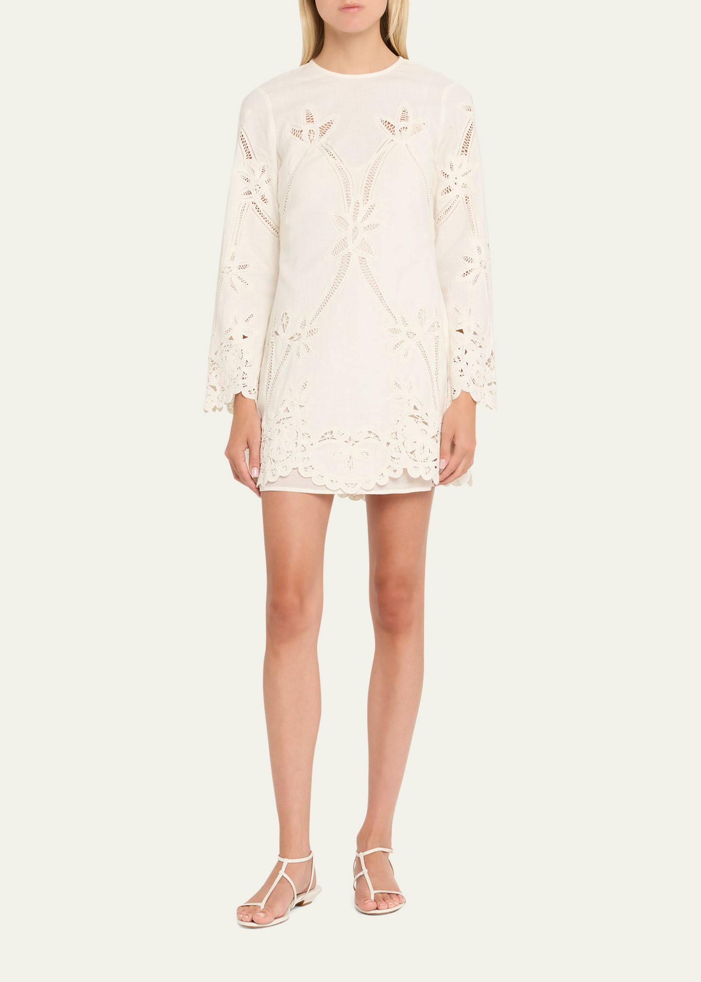 Veronica Beard Amberg Embroidered Mini Dress - Bergdorf Goodman