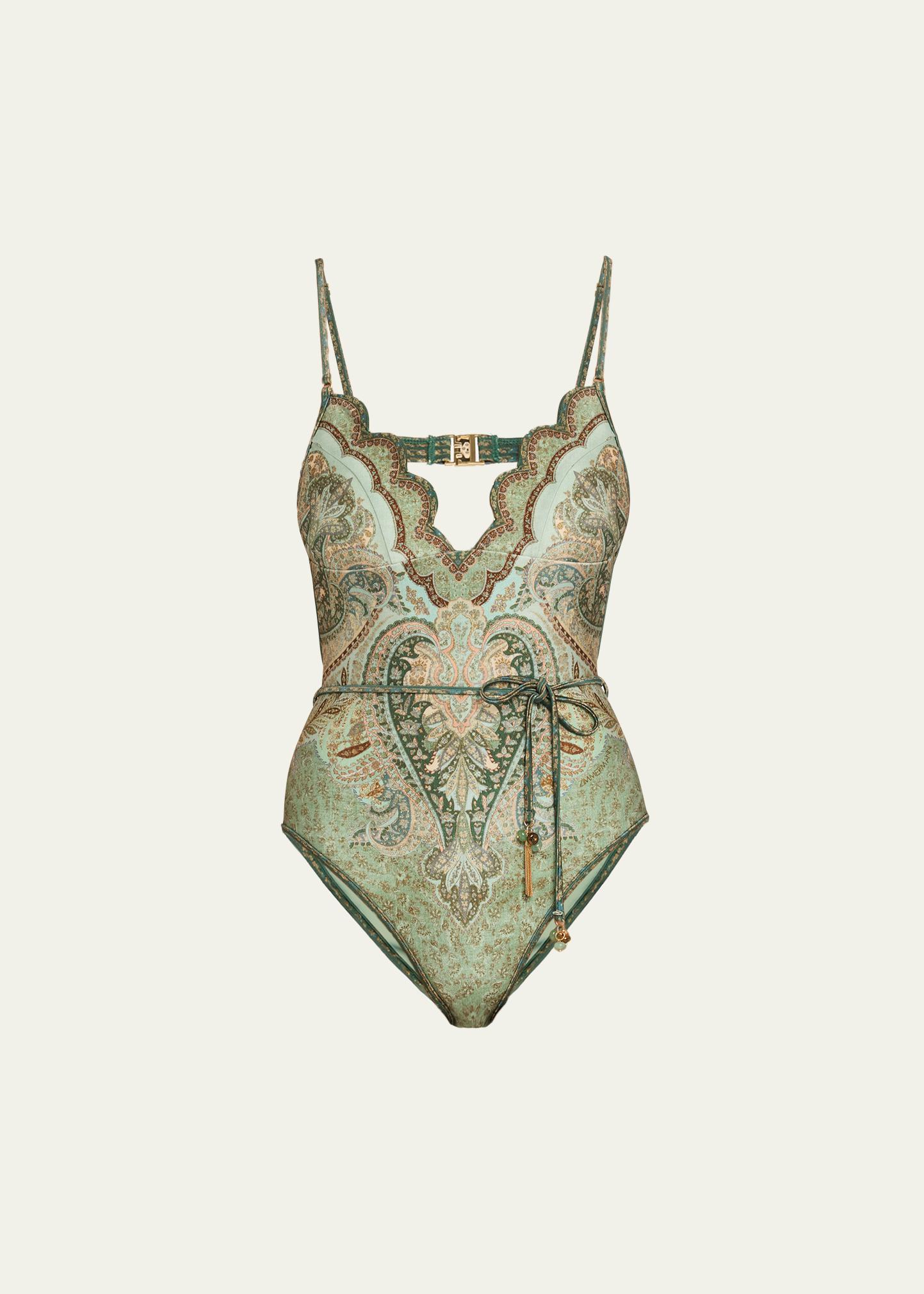 Zimmermann Wanderlust Scallop One-Piece Swimsuit - Bergdorf Goodman
