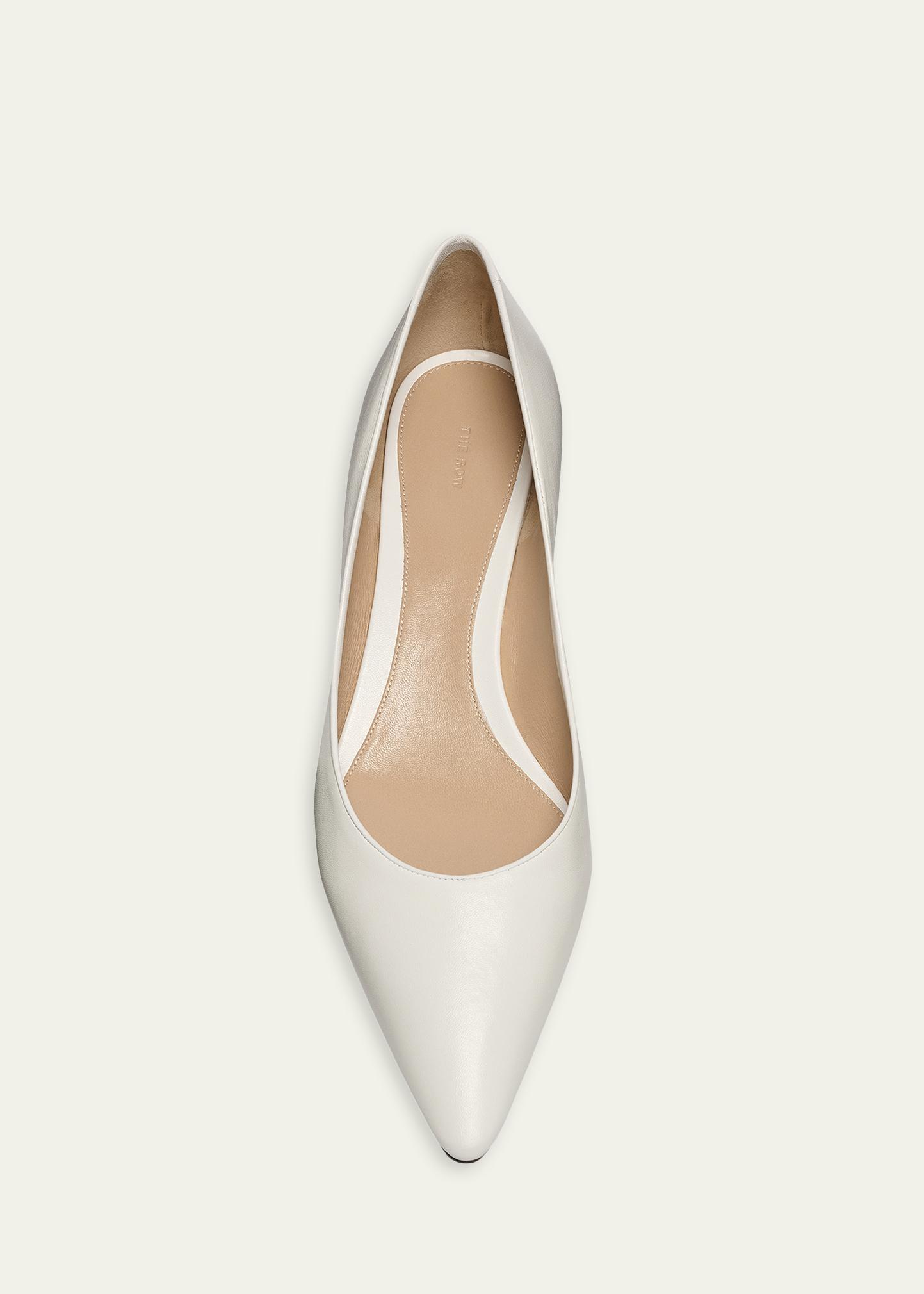The Row Liisa Leather Kitten-Heel Pumps - Bergdorf Goodman