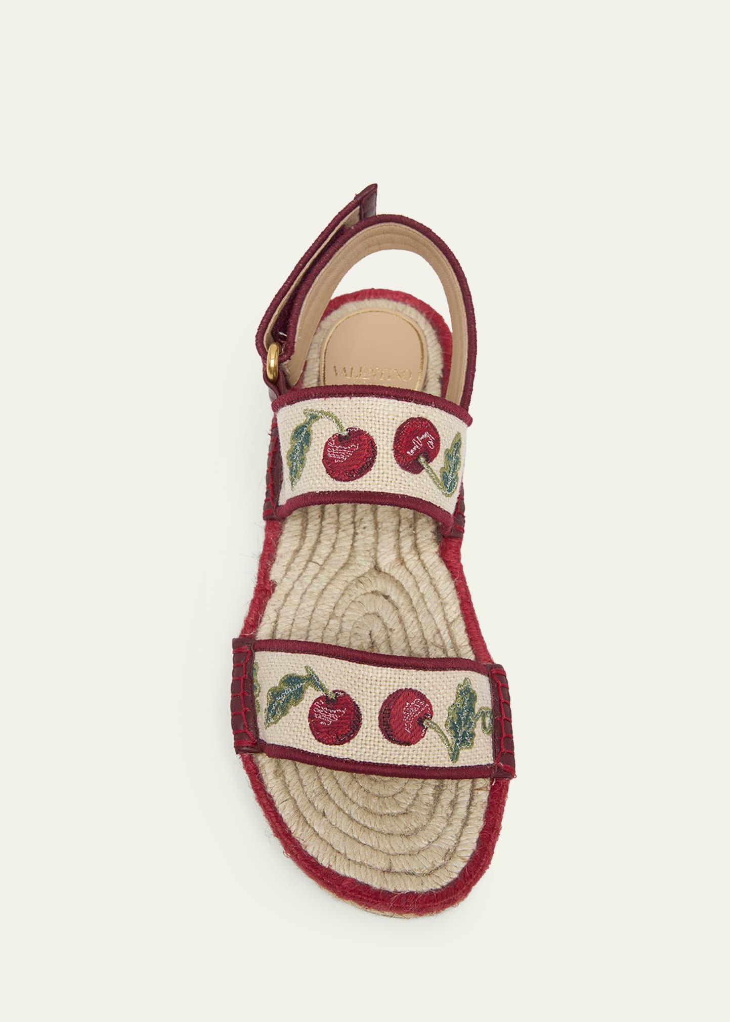 Valentino Garavani Tomato Embroidered Slingback Espadrille Sandals