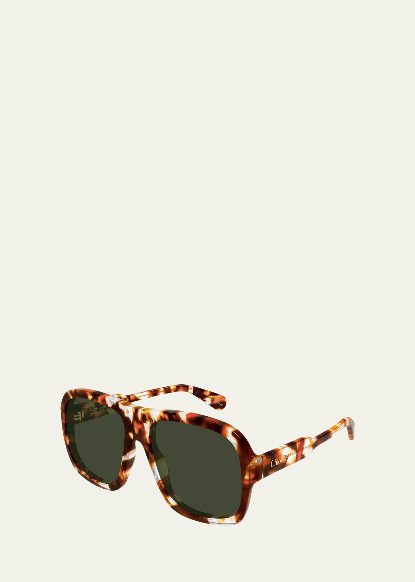 Chloe Gayia 58mm Recycled Acetate Navigator Sunglasses  display picture 3