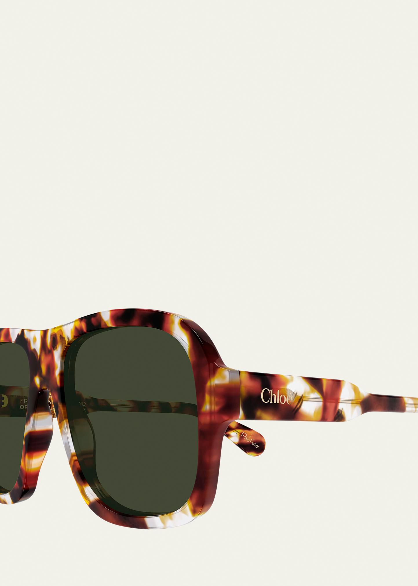Chloé Gayia 58mm Recycled Acetate Navigator Sunglasses - Bergdorf