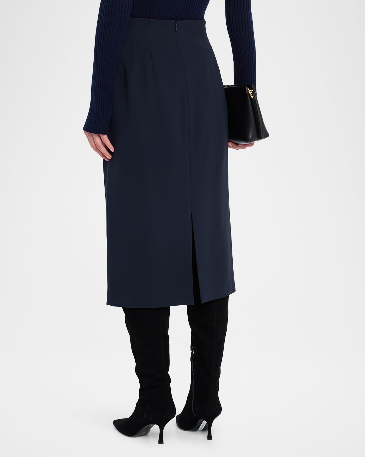 Lafayette 148 New York Finesse Crepe Midi Pencil Skirt - Bergdorf