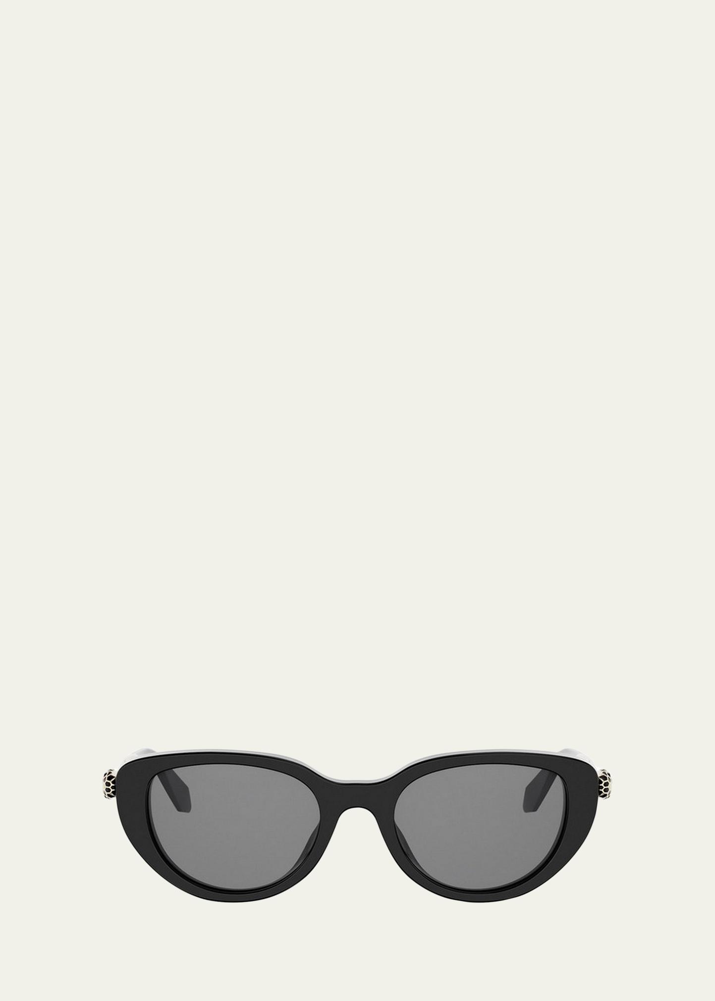 BVLGARI Serpenti Forever 50mm Oval Acetate & Metal Sunglasses