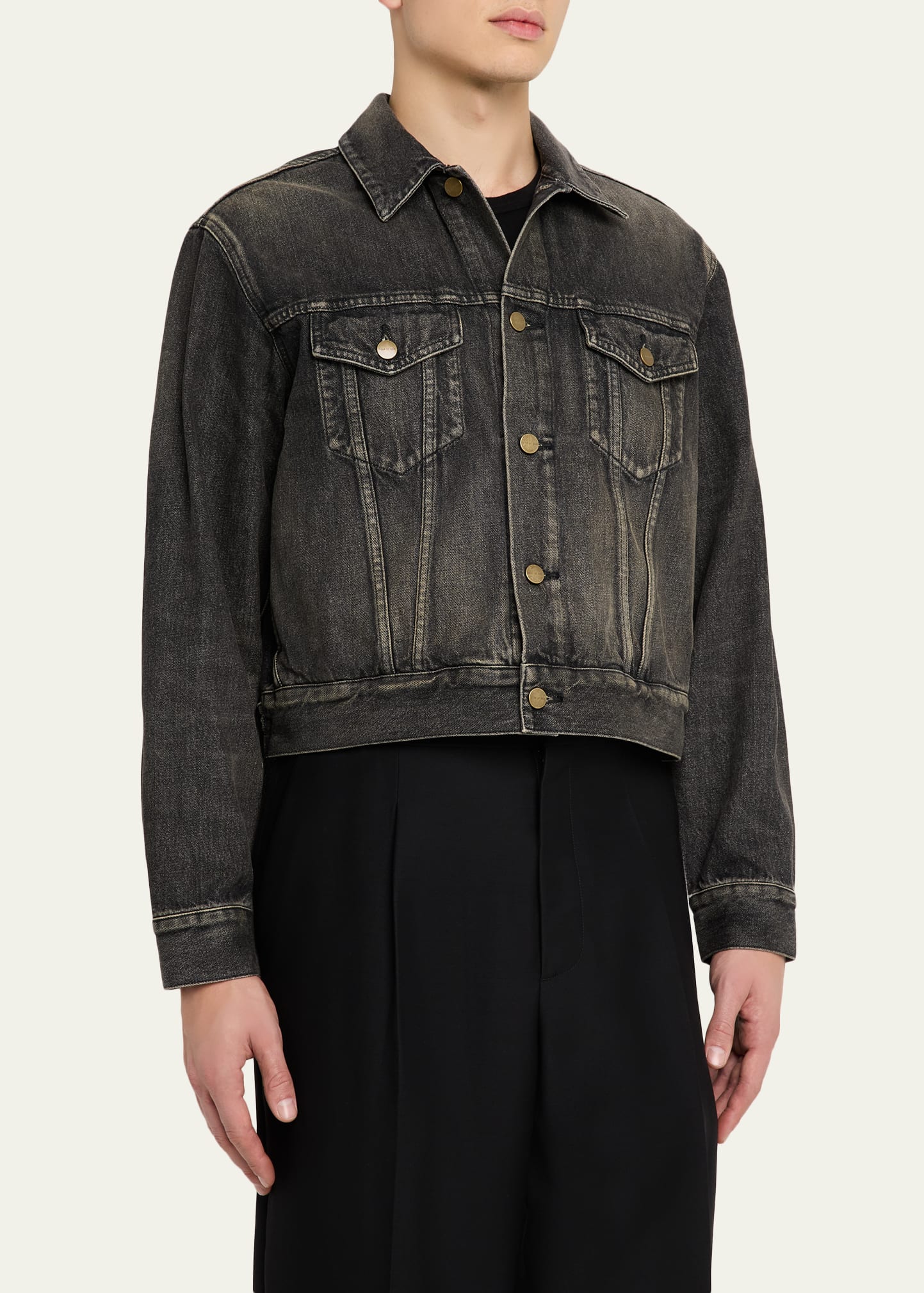 Fear of God Men's Washed Black Denim Trucker Jacket - Bergdorf Goodman