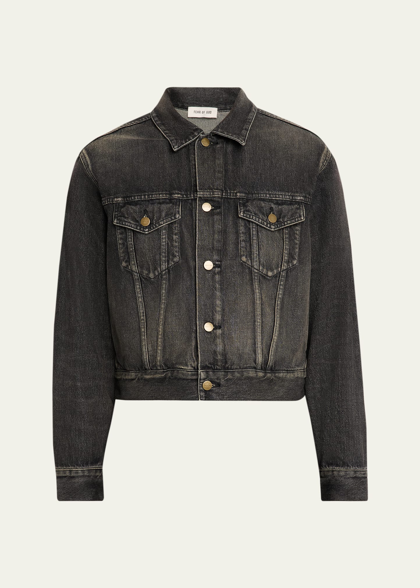 Fear of God Men's Washed Black Denim Trucker Jacket - Bergdorf Goodman