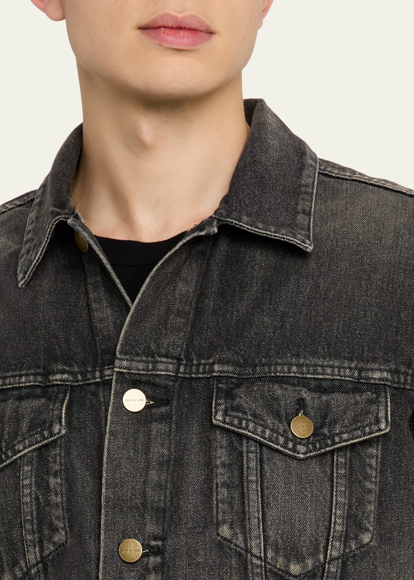 Fear of God Men's Washed Black Denim Trucker Jacket - Bergdorf Goodman