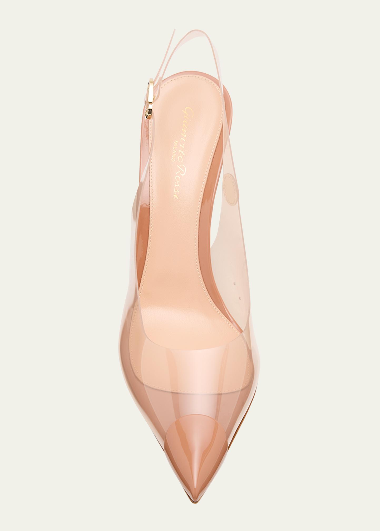 Gianvito Rossi Plexi Patent Leather Cap-Toe Slingback Pumps