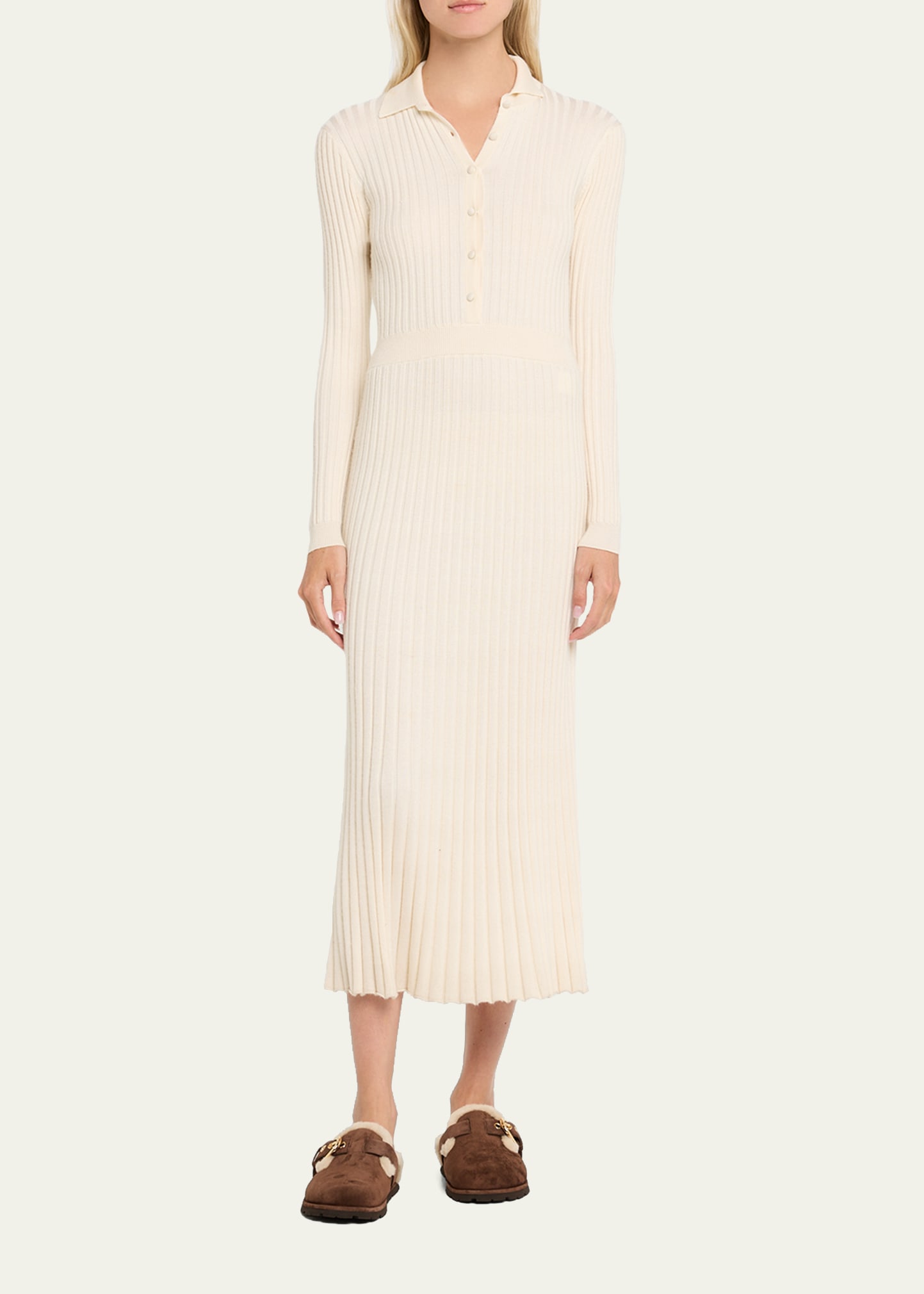 Stuart Weitzman Chrystie Shearling-Lined Suede Mules - Bergdorf