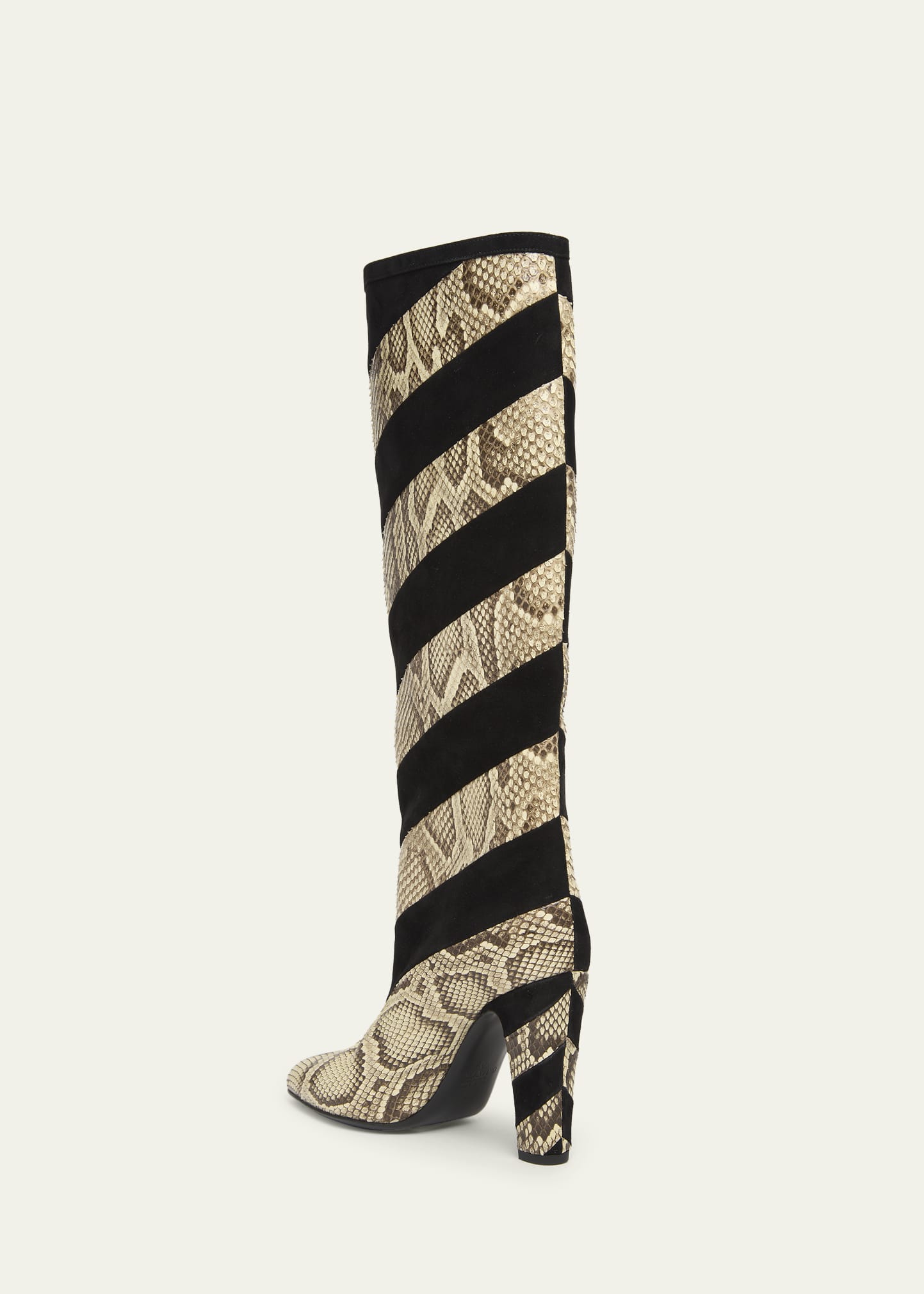Valentino Garavani 100mm Rayons Snake-Printed Leather and Suede