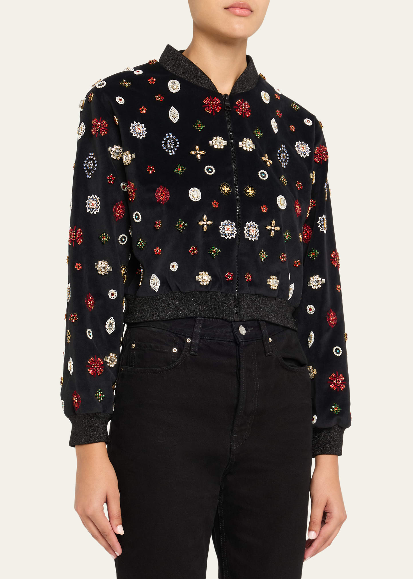 Alice + Olivia Jackie Embellished Bomber Jacket - Bergdorf Goodman