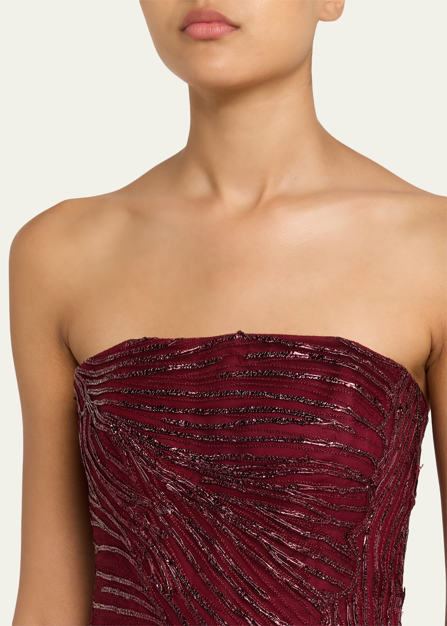 Naeem Khan Strapless Metallic Raffia Embroidered Ball Gown - Bergdorf  Goodman