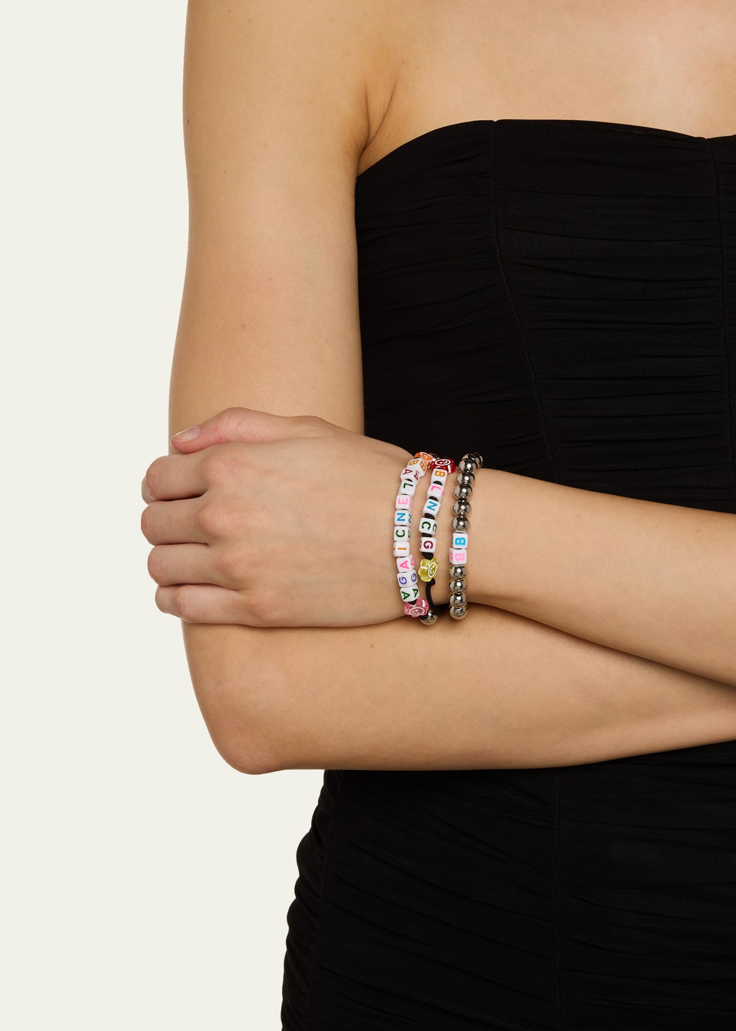 Balenciaga Logo Beaded Keyring Bracelet - Bergdorf Goodman
