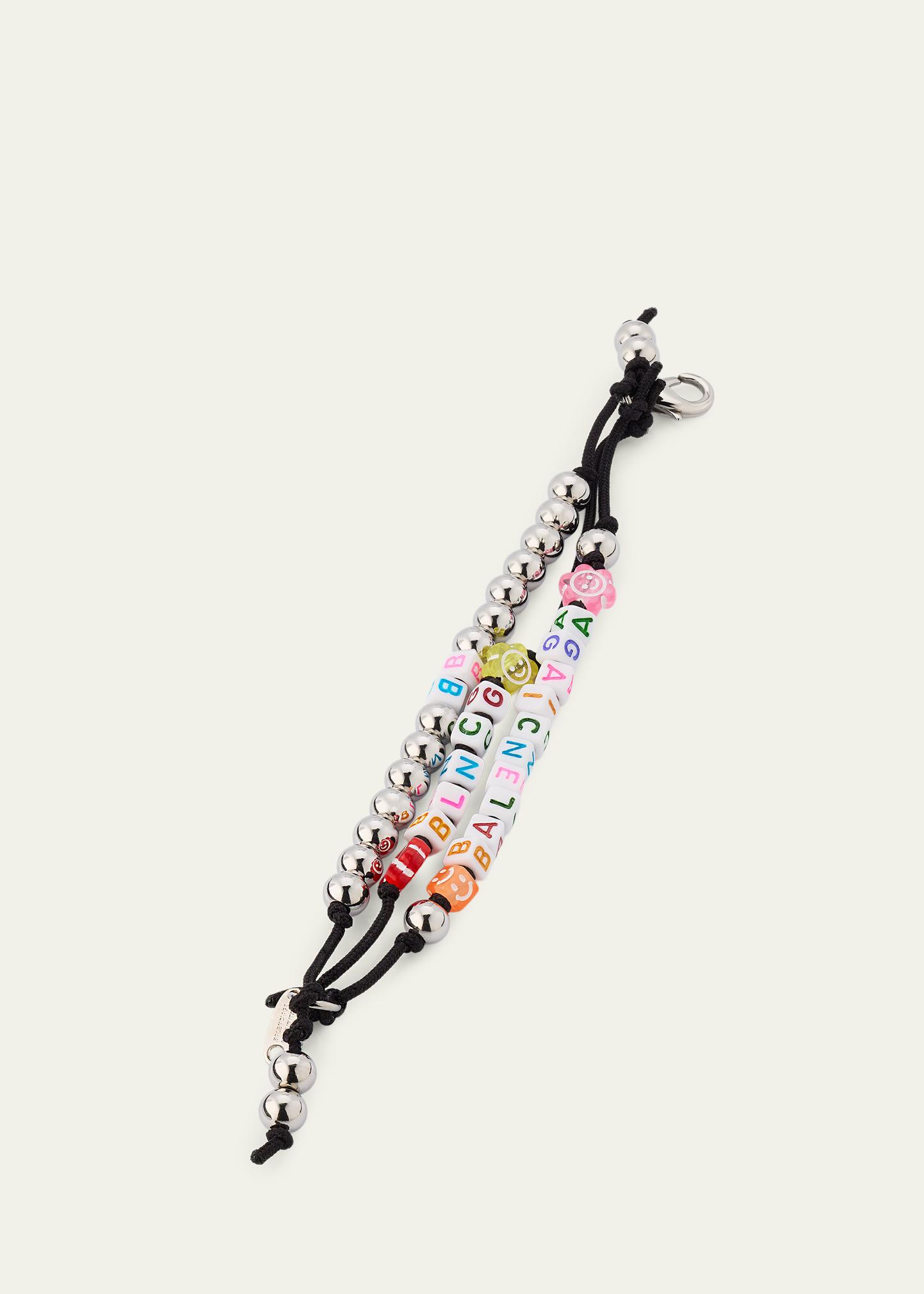 Balenciaga Logo Beaded Keyring Bracelet - Bergdorf Goodman