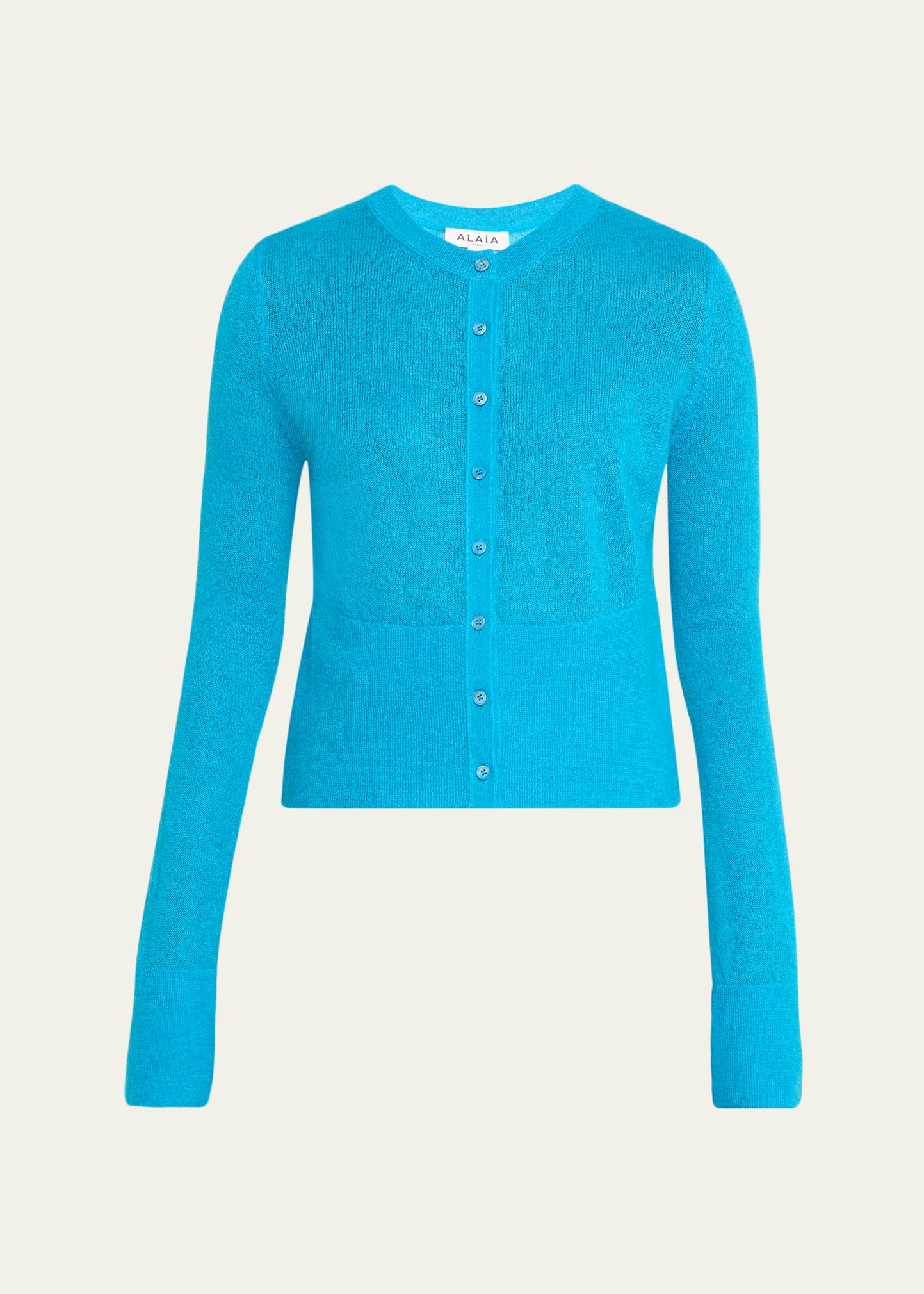 ALAIA カーディガン ALAIA Mohair-Blend Crewneck Cardigan - Bergdorf Goodman