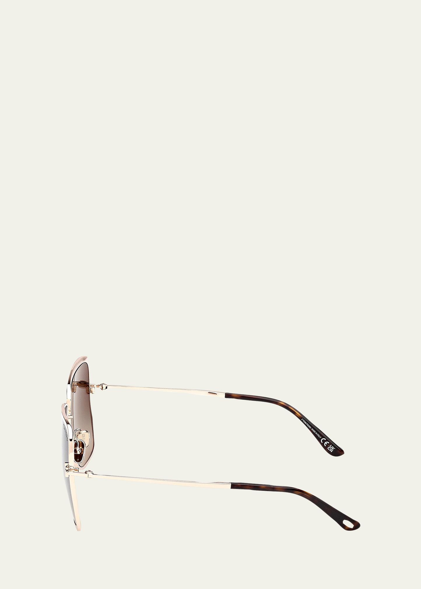 TOM FORD Chloe 52mm Metal Square Sunglasses - Bergdorf Goodman display picture 1