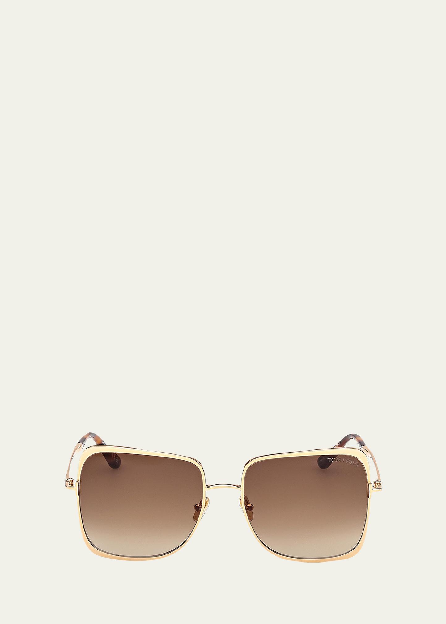 Tom Ford Tara FT1319 28B Square Sunglasses - Shiny Rose Gold/Smoke Gradient Tom Ford FT1319 TARA-02 main image 2