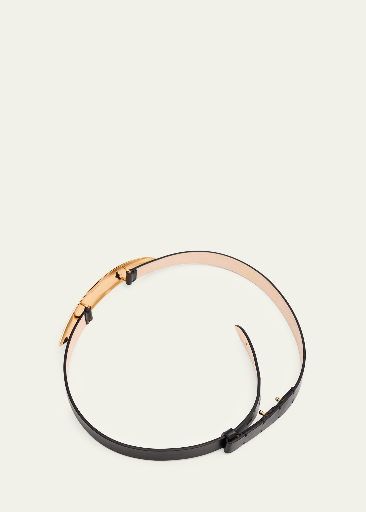 Dehanche Arp 24K Gold-Plated Metal & Leather Belt - Bergdorf  display picture 3