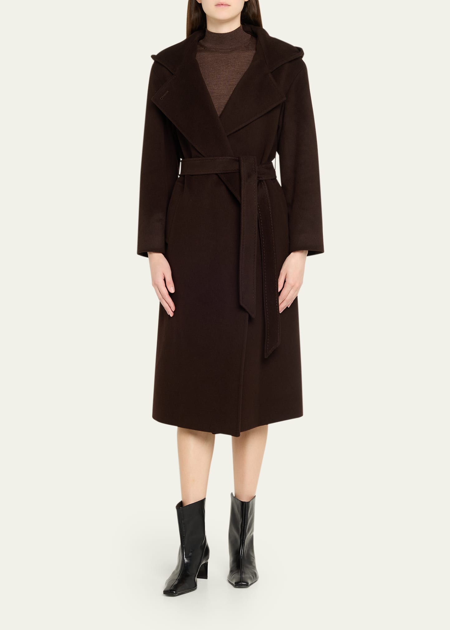 まーぶる 桜井着 美品 ASKYY BELTED COAT Cinzia Rocca Long Belted Wool Coat - Bergdorf Goodman