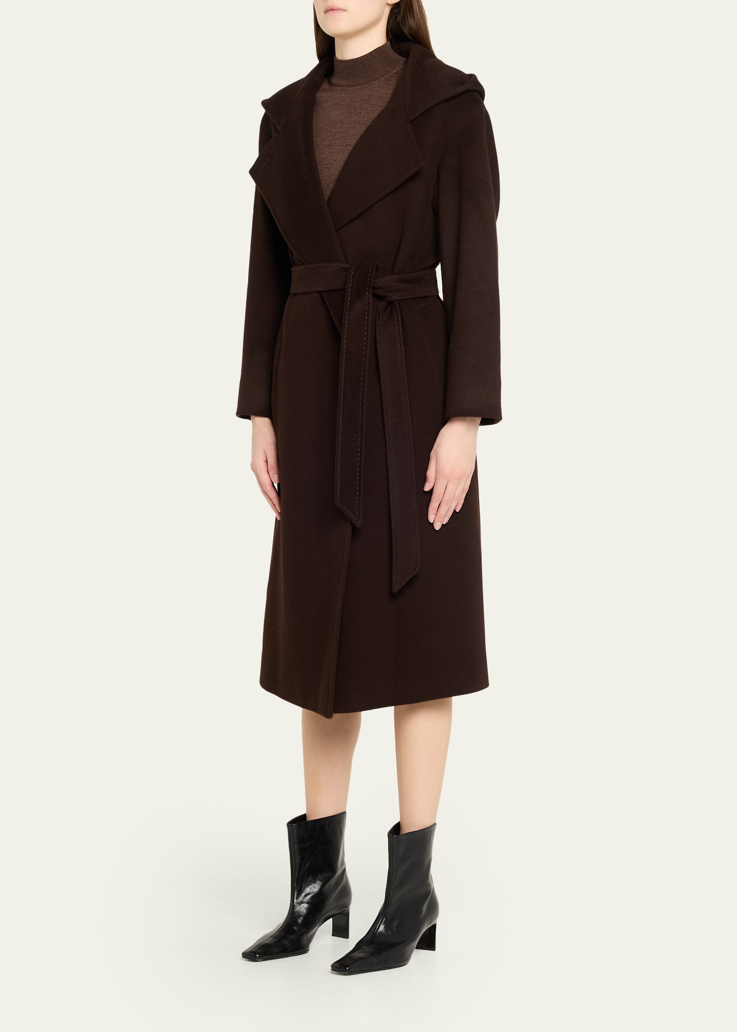 Cinzia Rocca Long Belted Wool Coat - Bergdorf Goodman