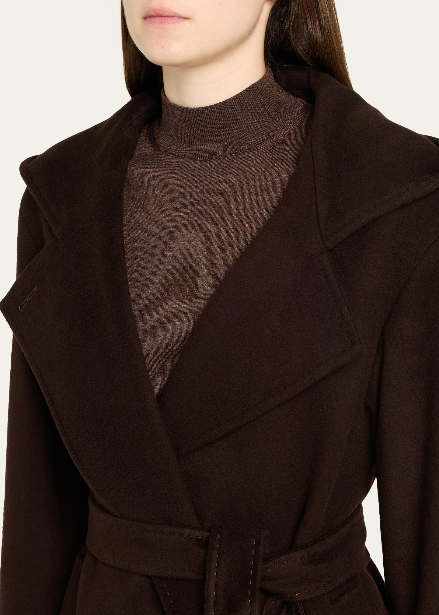 Cinzia Rocca Long Belted Wool Coat - Bergdorf Goodman