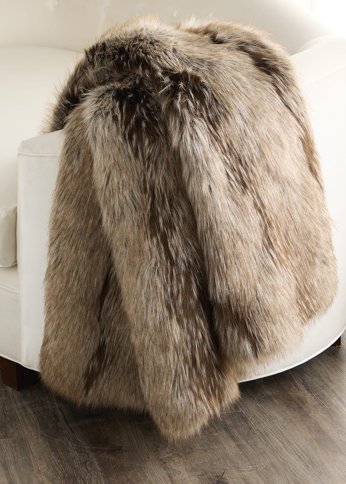 Lyla Grant Faux Fox Throw, 60