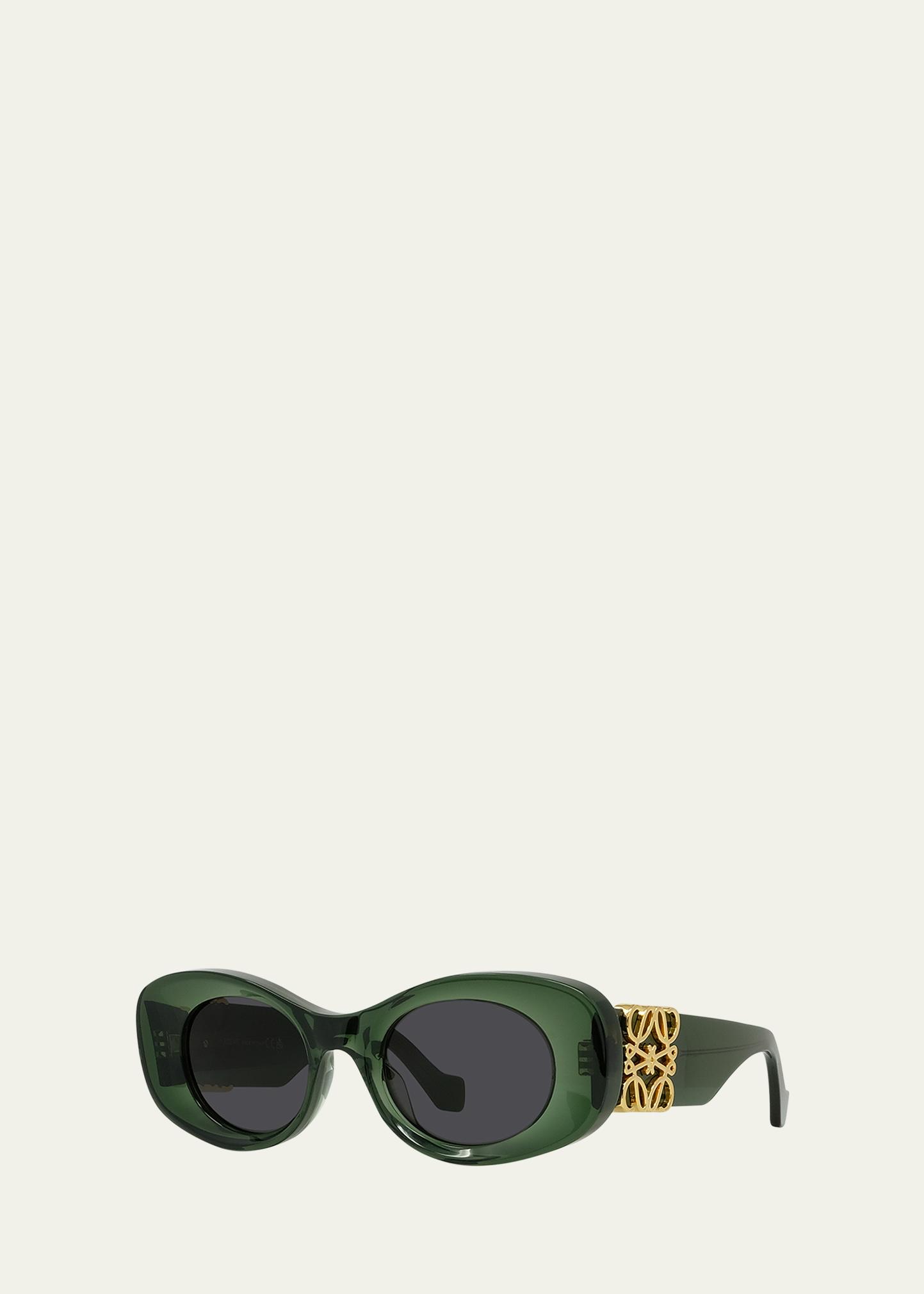 LOEWE Anagram 49mm Oval Sunglasses - Bergdorf Goodman