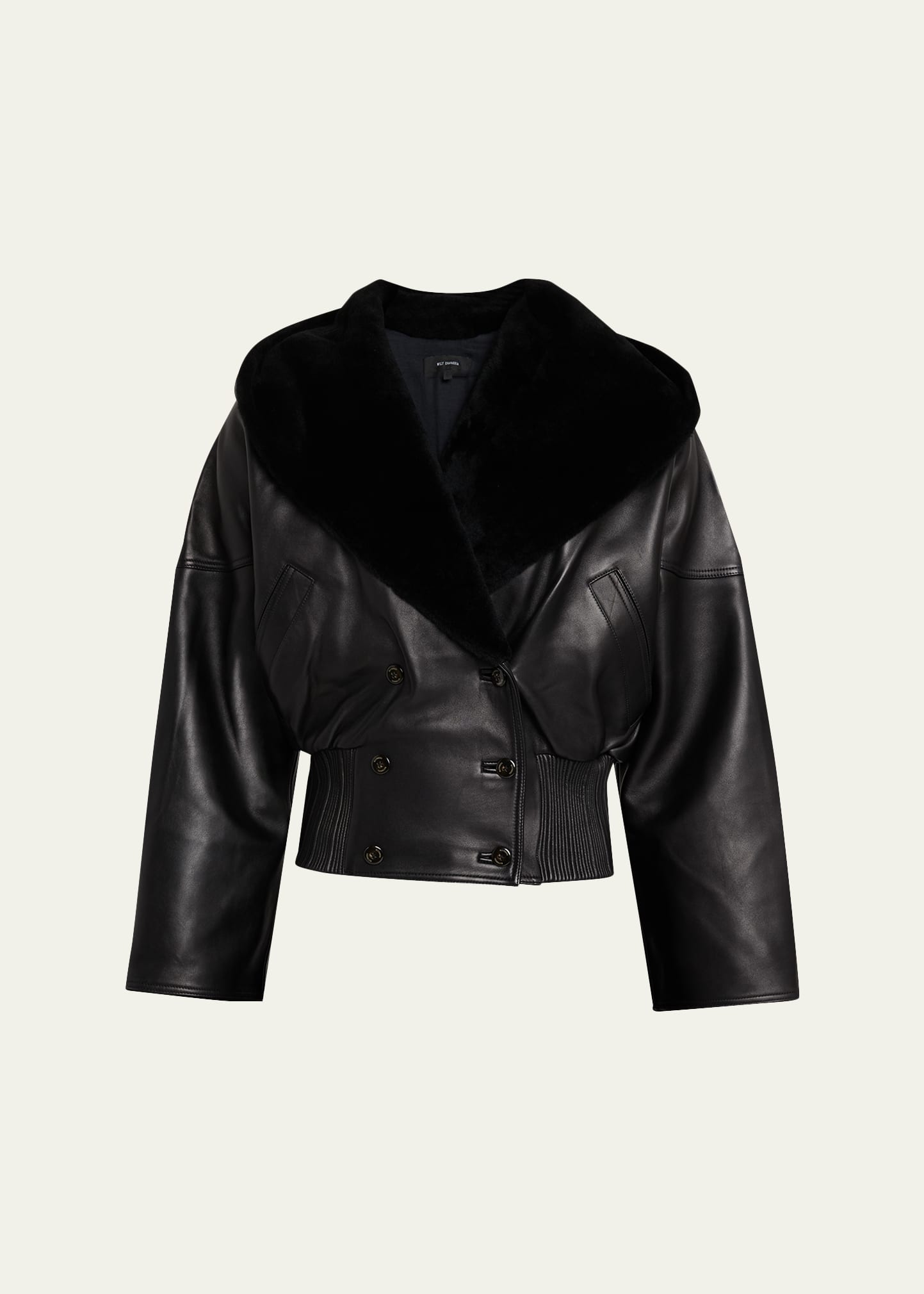 Willy Chavarria Men's Faux-Fur Hood Leather Moto Jacket - Bergdorf