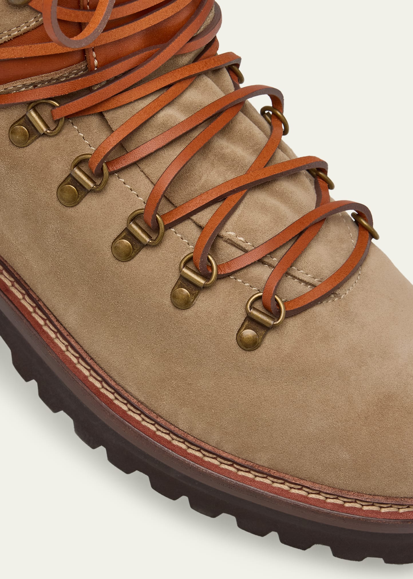 Ralph Lauren Purple Label Halpin Shearling-Trim Calf-Suede Boot
