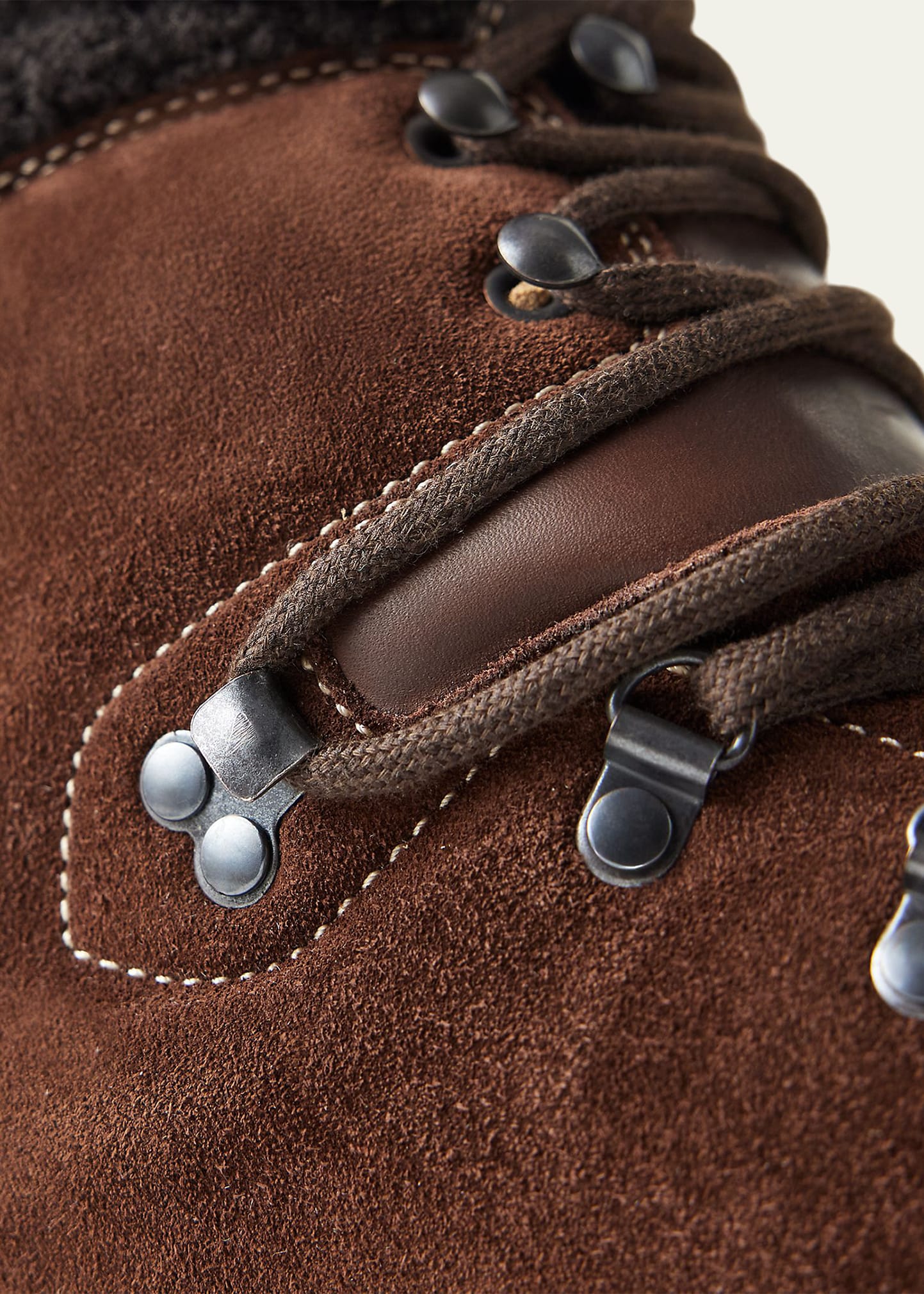 Ralph Lauren Purple Label Halpin Shearling-Trim Calf-Suede Boot
