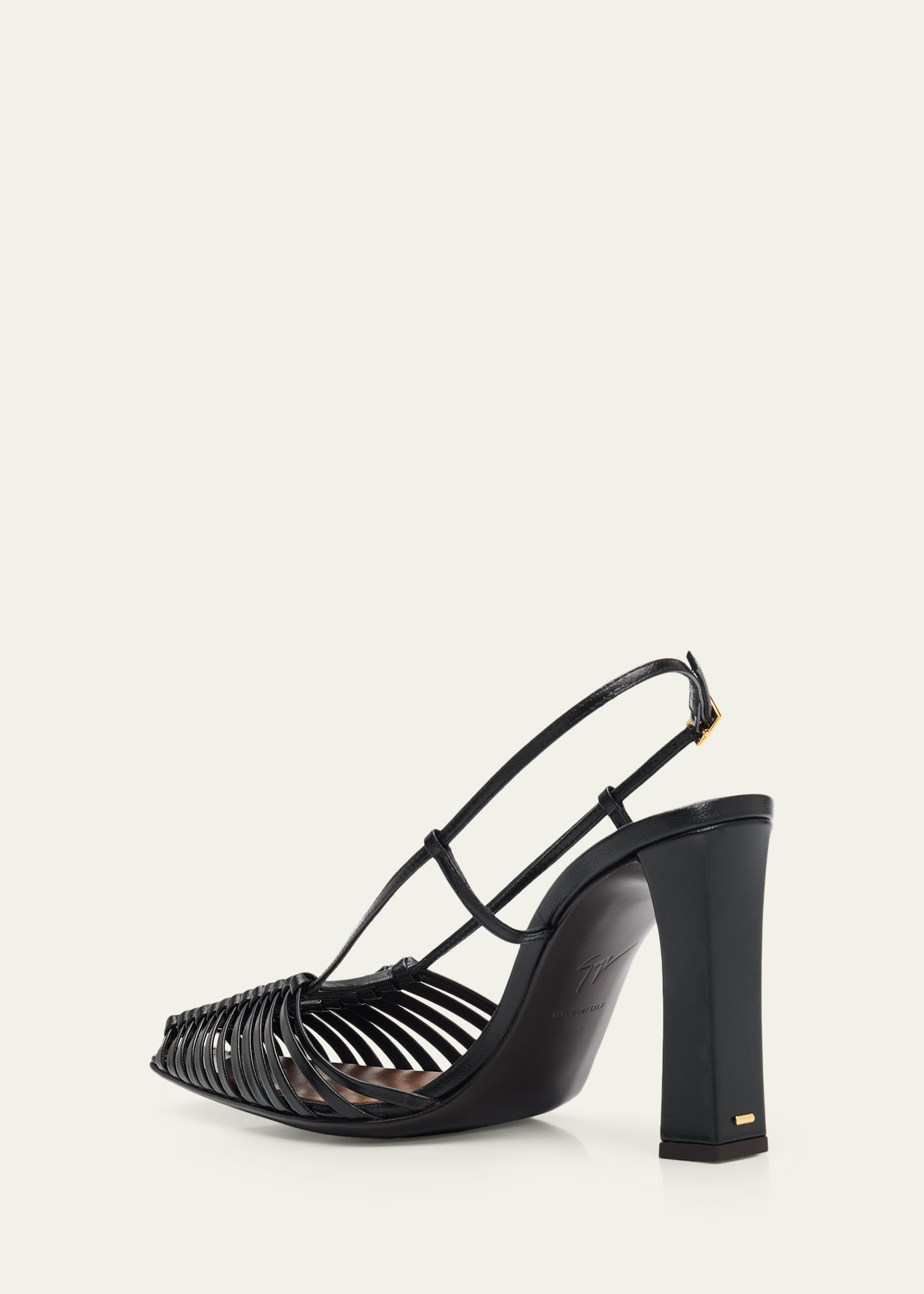 Giuseppe Zanotti 90mm Woven Leather Slingback Pumps - Bergdorf Goodman