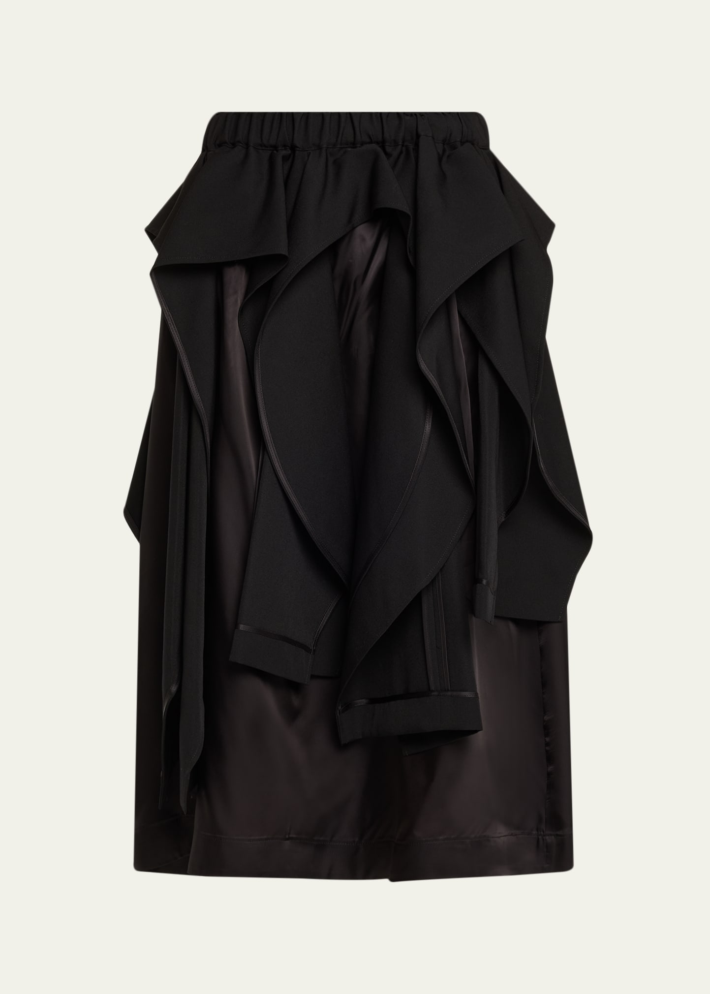 Noir Kei Ninomiya Deconstructed Wool Gabardine Midi Skirt