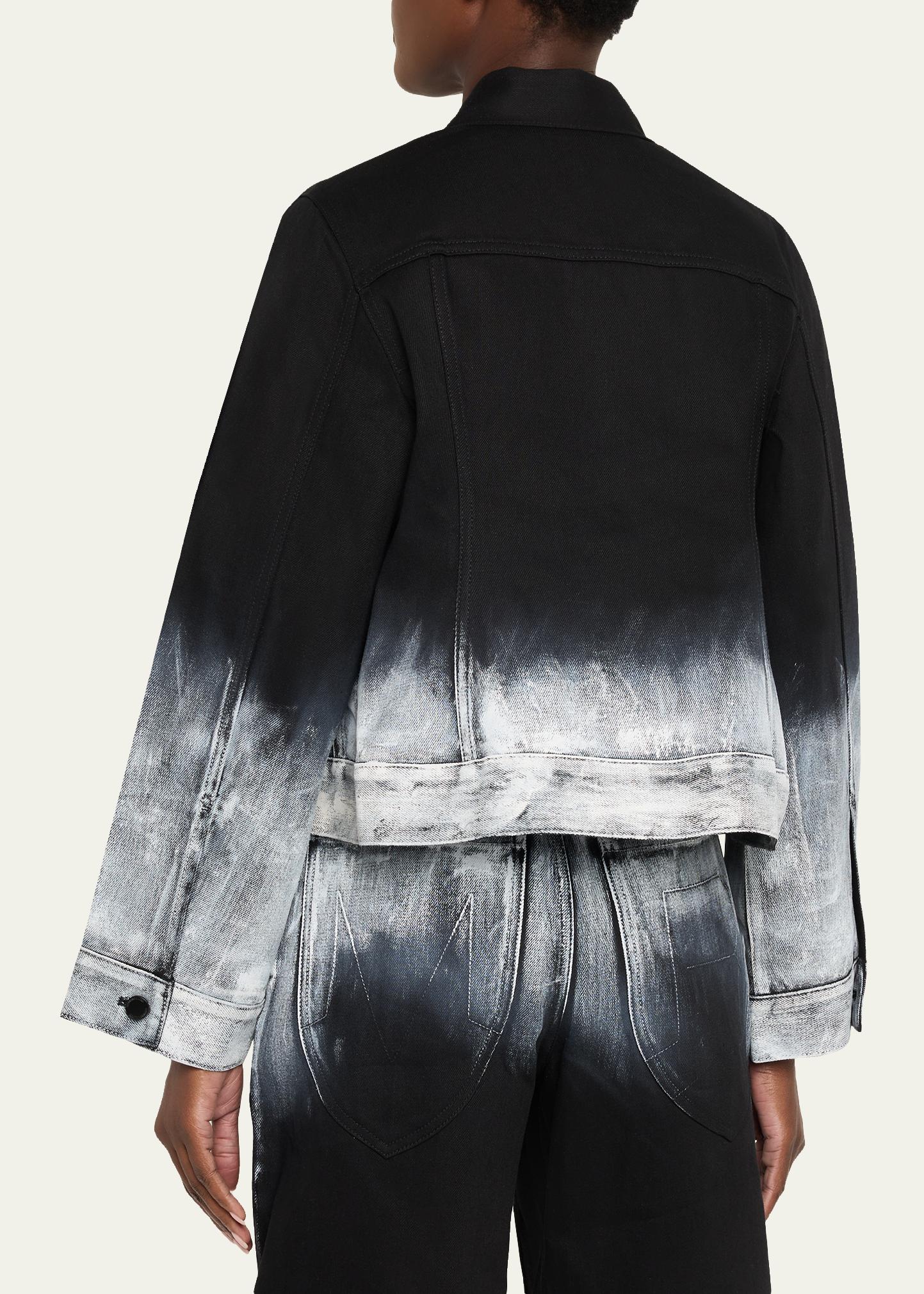 Melitta Baumeister Painted Glow Cropped Ombre Denim Jacket