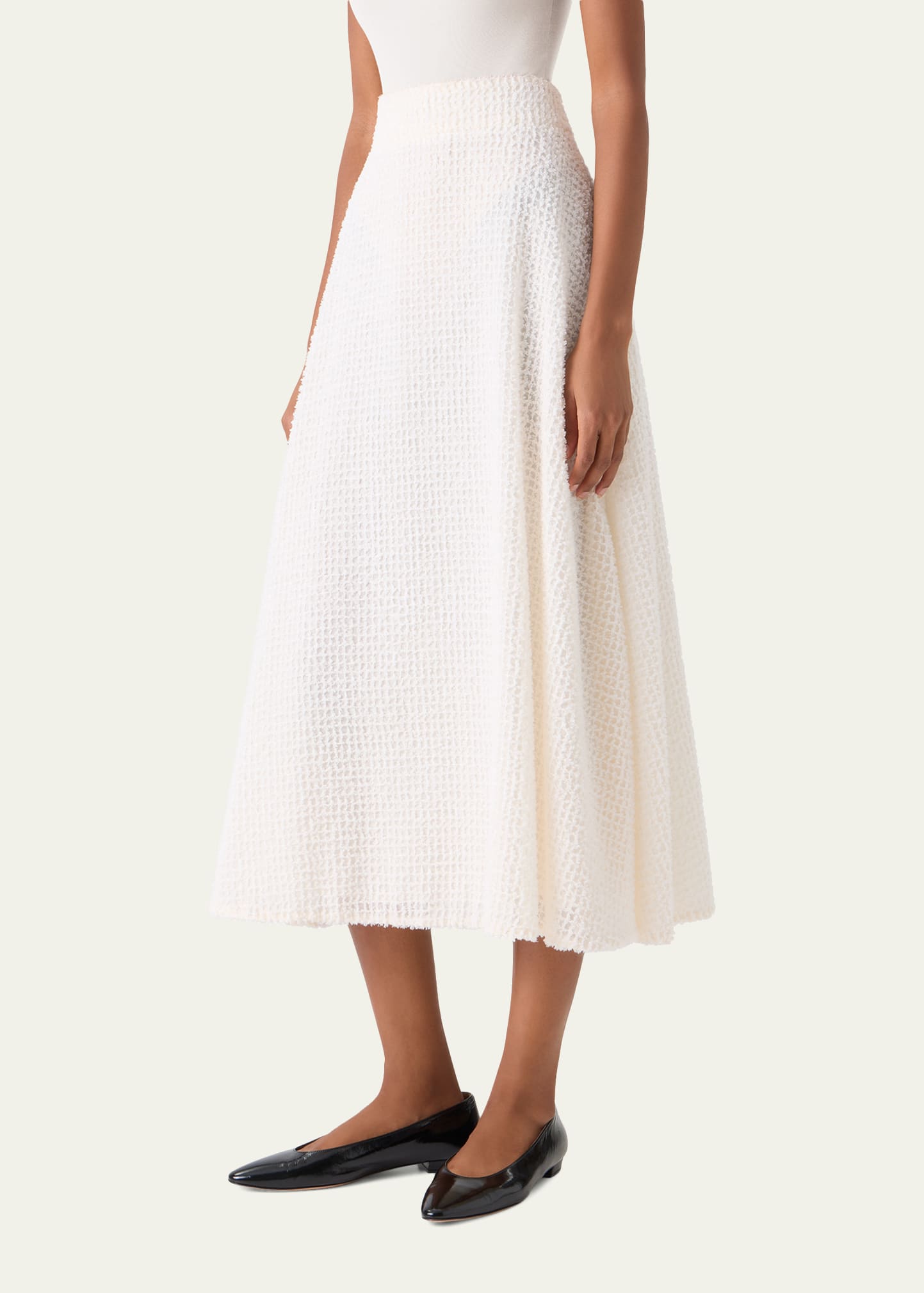 Akris Fringe Techno Grid A-Line Midi Skirt - Bergdorf Goodman