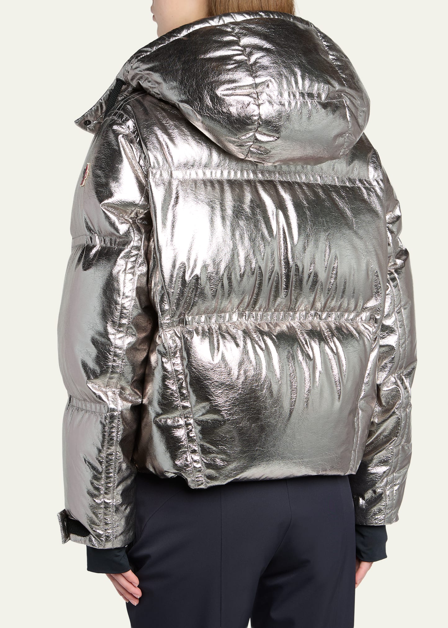 Moncler Grenoble Calaque Metallic Hooded Down Ski Jacket