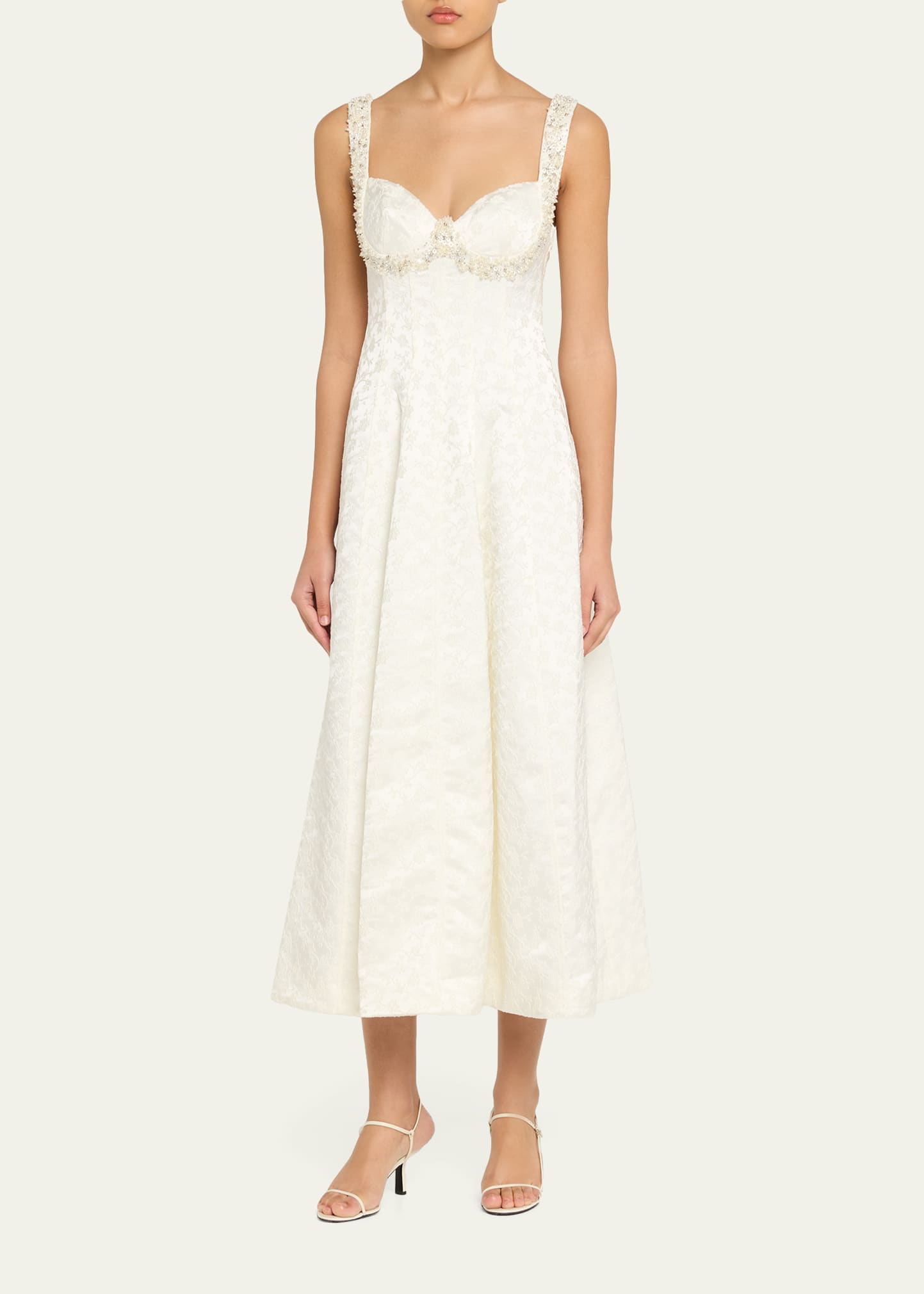 SIMKHAI Charlotte Beaded Floral Jacquard Midi Dress - Bergdorf Goodman