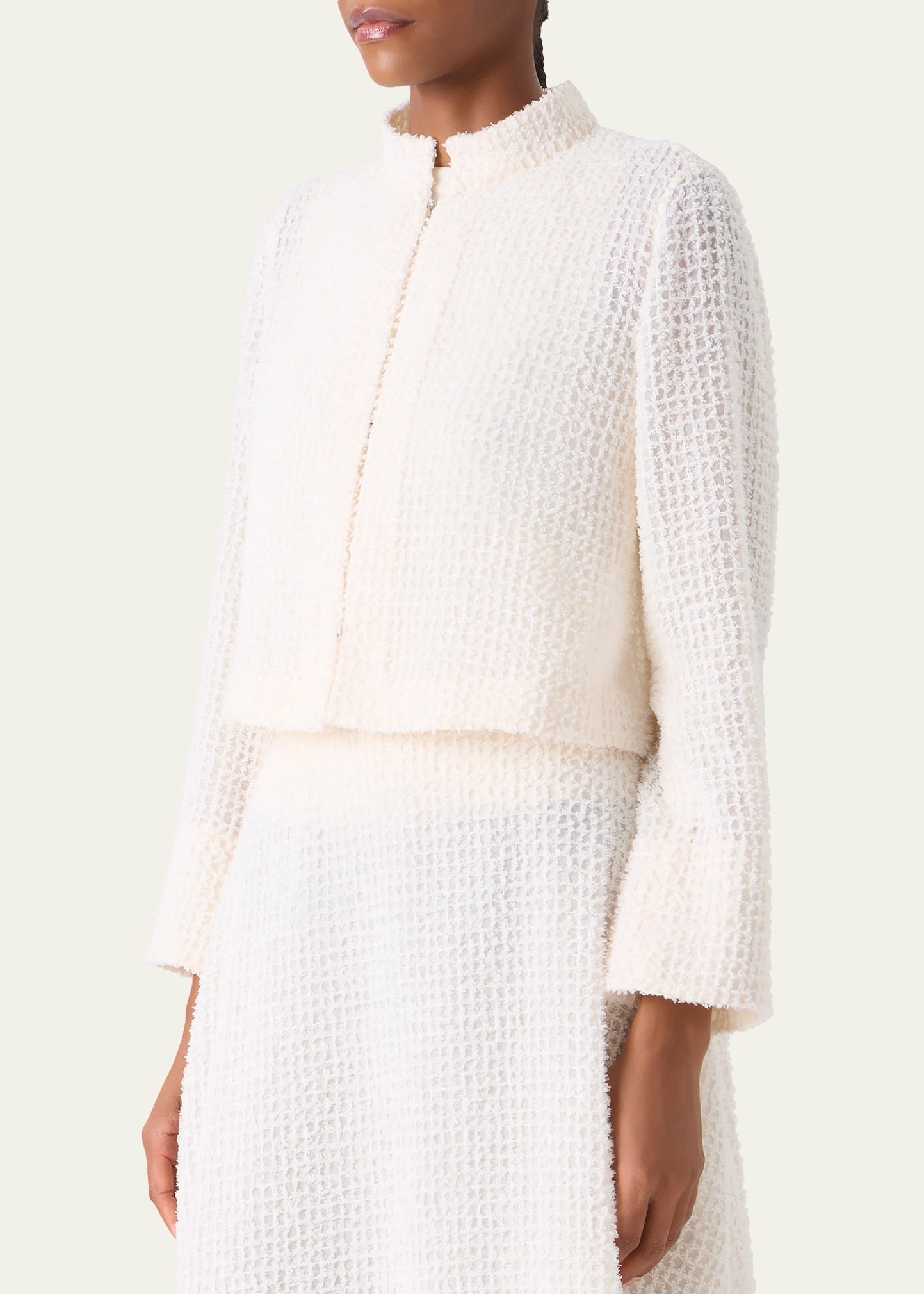 Akris Hockney Fringed Techno Short Bolero Jacket - Bergdorf Goodman
