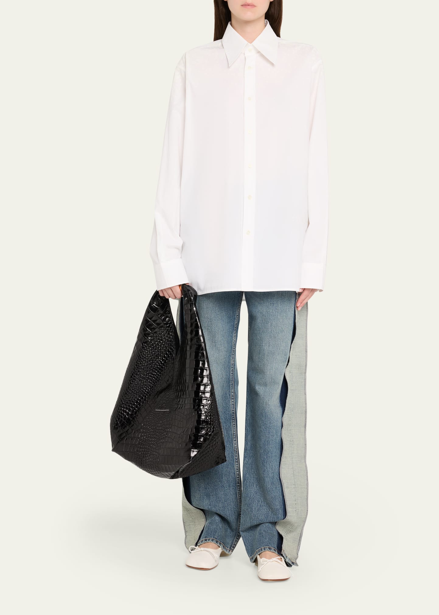 Maison Margiela Japanese Croc-Embossed Leather Tote Bag - Bergdorf