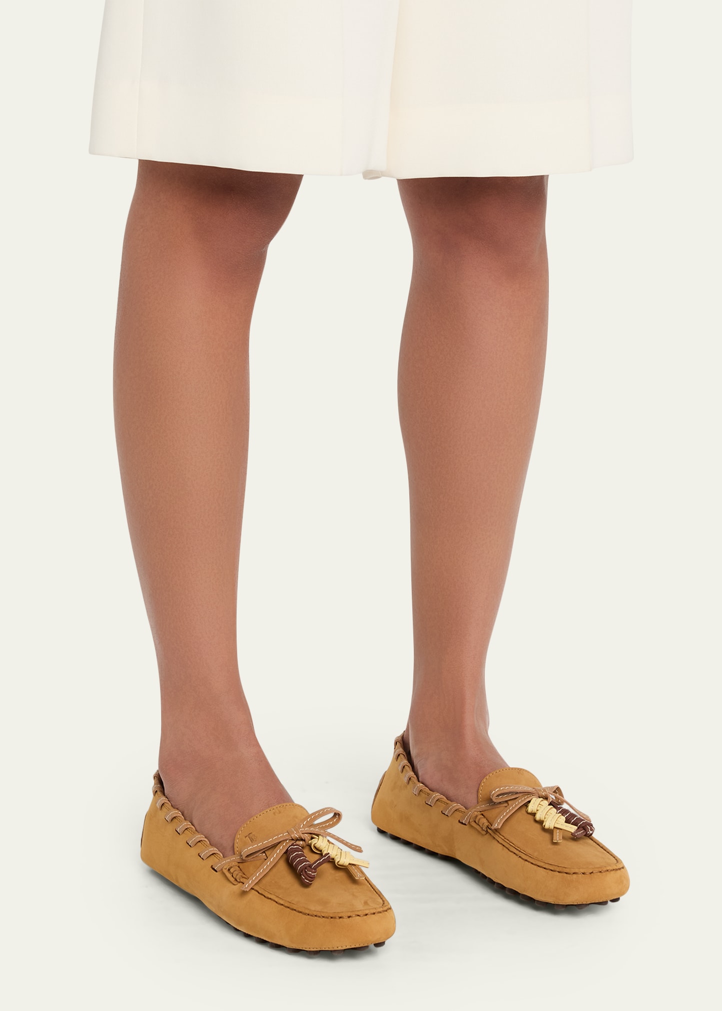 Tod's Gommino Whipstitch Suede Driver Loafers - Bergdorf Goodman