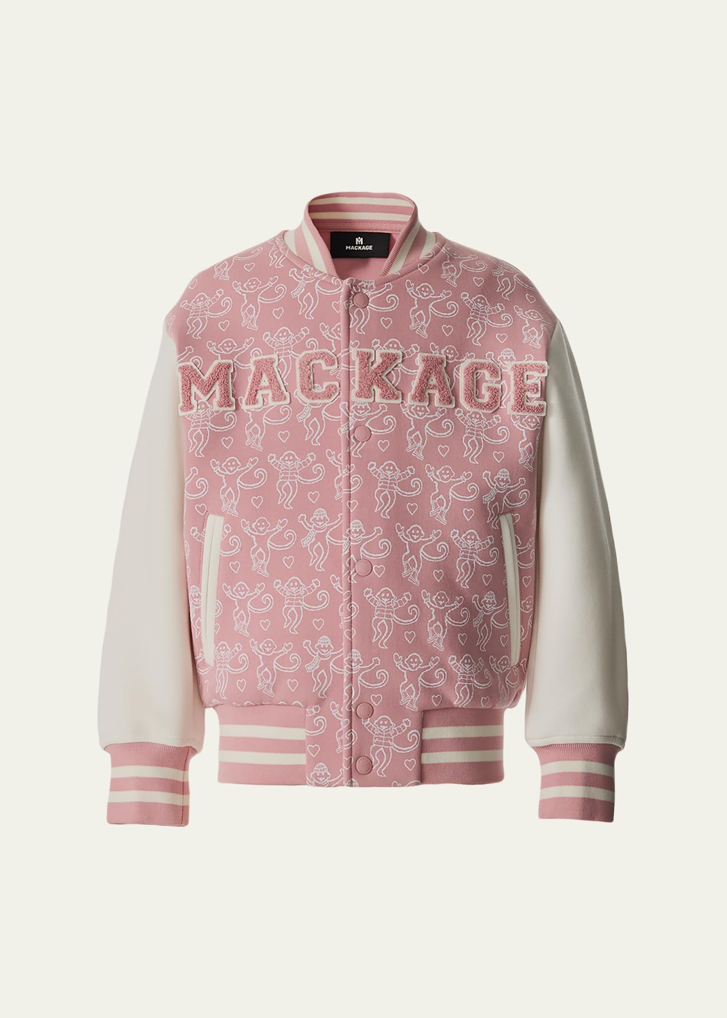 Mackage x Roller Rabbit Kid's NELS Varsity Bomber Jacket, Size 2-6
