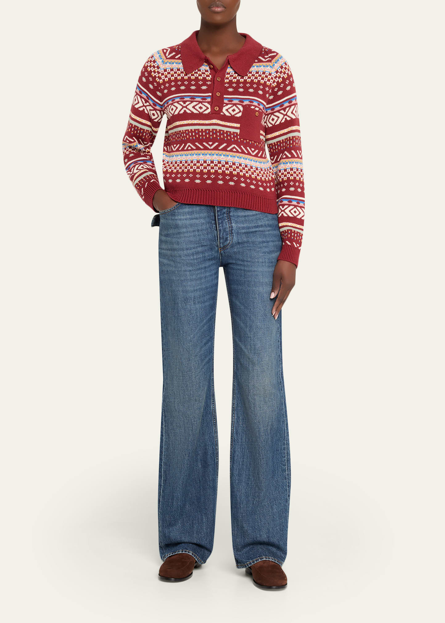 Alix of Bohemia Liza Fairisle Raglan Sweater - Bergdorf Goodman