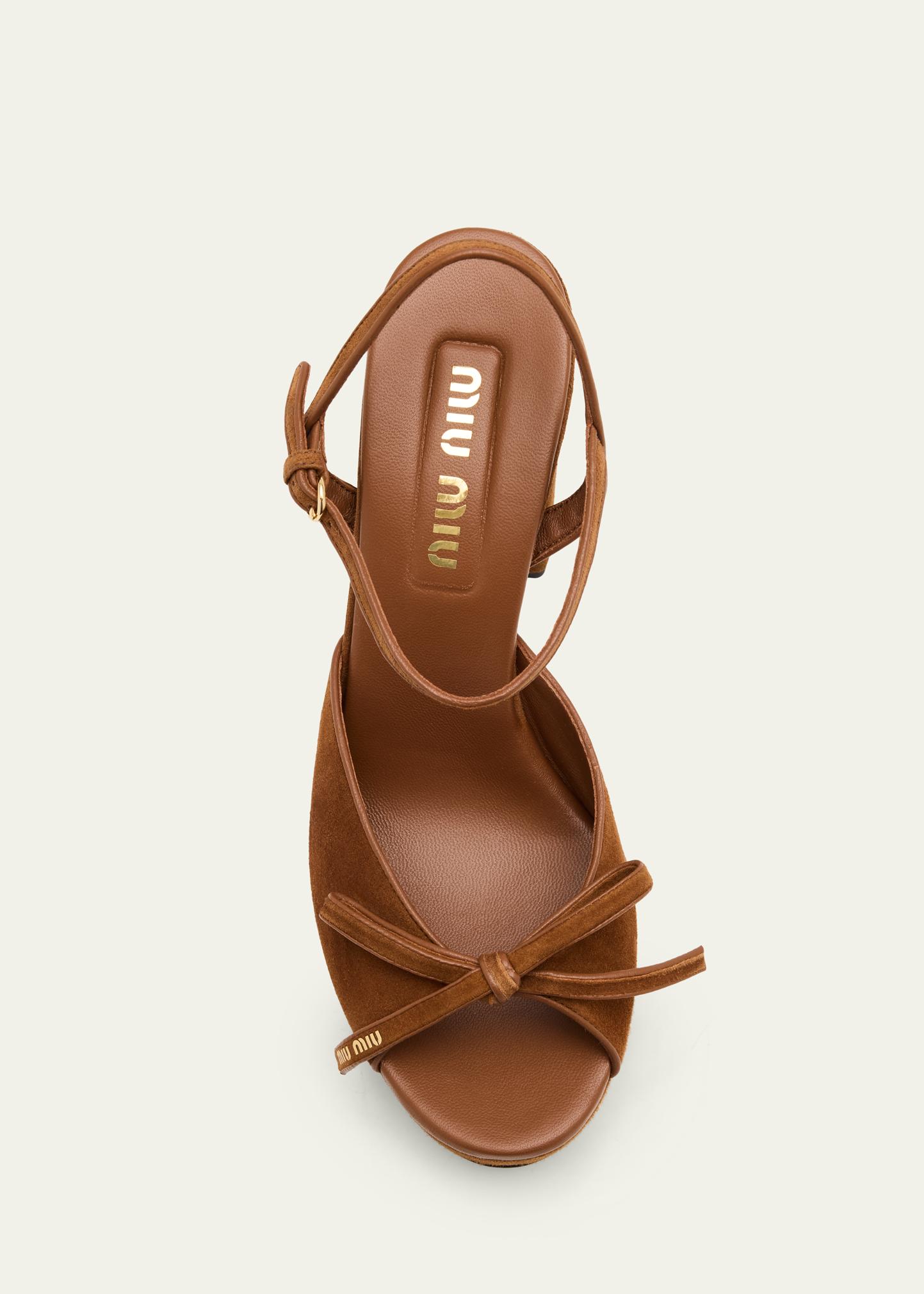Miu Miu 110mm Calzature Suede Platform Sandals - Bergdorf Goodman